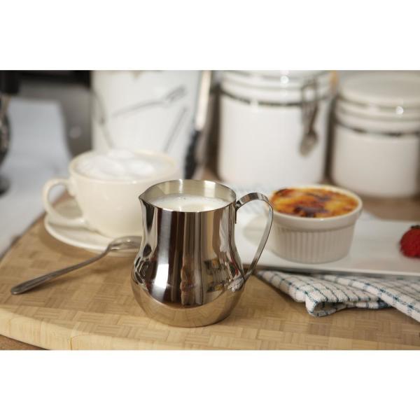 FOX RUN Stainless Steel Creamer Pitcher with Handle - Perfect for Coffee, Tea, and Milk Serving at Home or Cafes