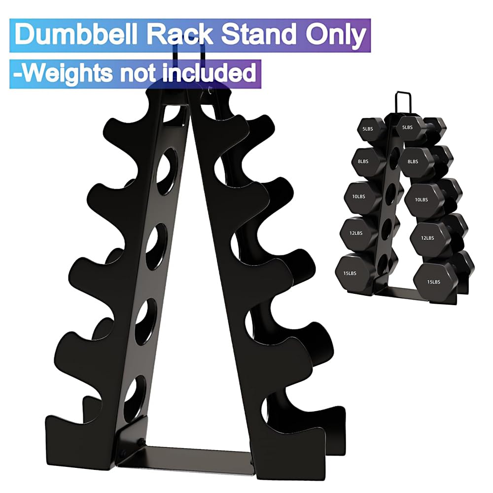 Heavy Duty A-Frame Dumbbell Rack with Upgraded Handle - Steel Weight Stand for Home Gym, Dumbbell Holder & Organizer - Perfect for Garage Workouts, CrossFit Training & Compact Home Gym Spaces (Dumbbells Not Included)