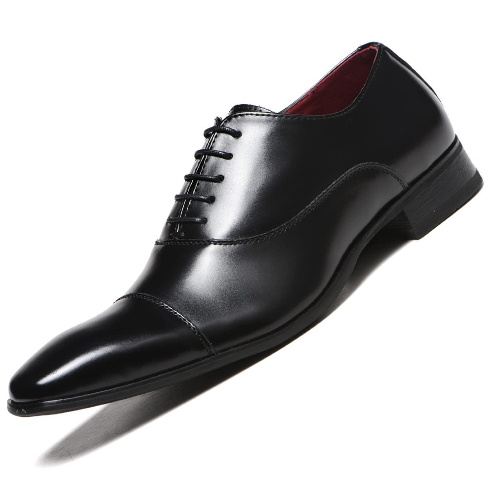 Men's Retro Square Toe Wedding Dress Shoes - Comfortable Height Increasing Business Oxfords for Formal Occasions, Tuxedo & Prom - Perfect for Weddings, Business Meetings and Special Events
