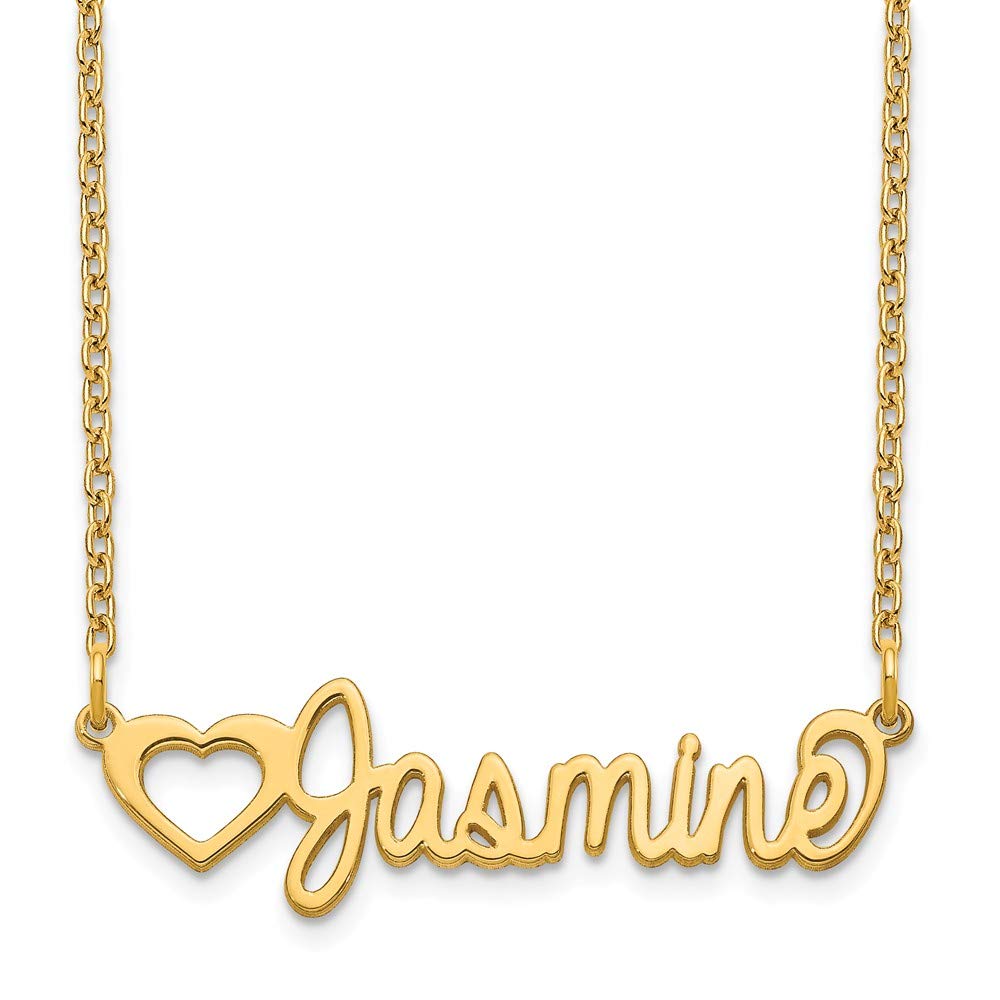 10K Solid Yellow Gold Personalized Nameplate Necklace - 18