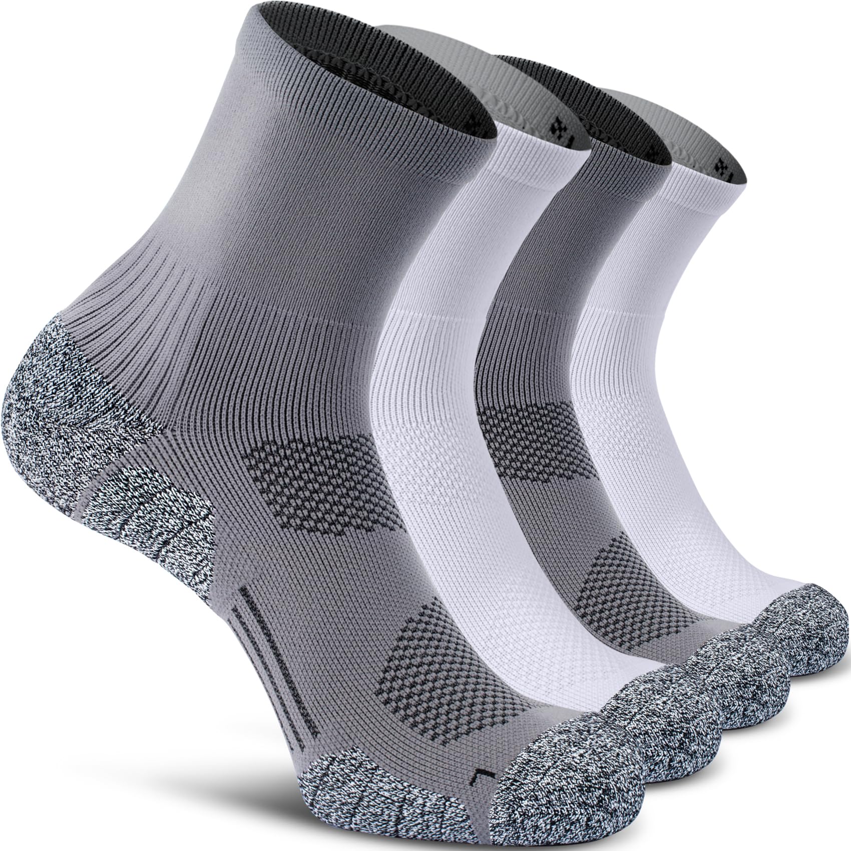CWVLC Compression Athletic Quarter Socks for Men & Women - Breathable Cushioned Support Socks for Running, Basketball & Workout - Arch Support & Moisture Wicking Performance Socks