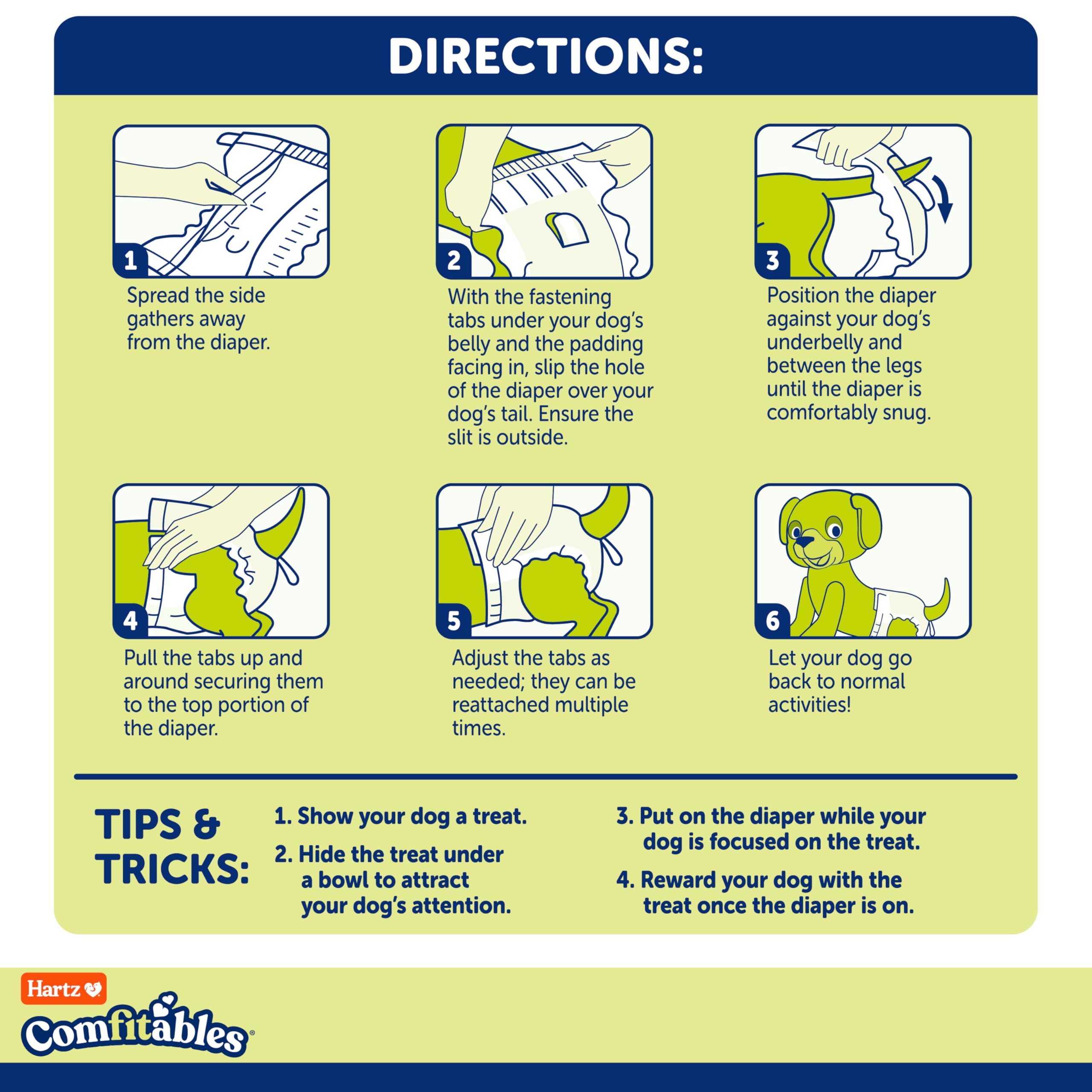 Hartz Disposable Dog Diapers for Medium Dogs - 32 Count Pack | Soft, Comfortable & Secure Fit | Easy to Use for House Training, Incontinence & Travel | Pet Care Essentials for Puppies & Adult Dogs