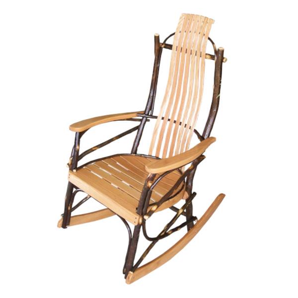 Premium A L Furniture Hickory Rocking Chair - Solid Wood Handcrafted Rocker for Living Room, Nursery & Porch - Comfortable Traditional Rocking Chair for Relaxation & Nursing