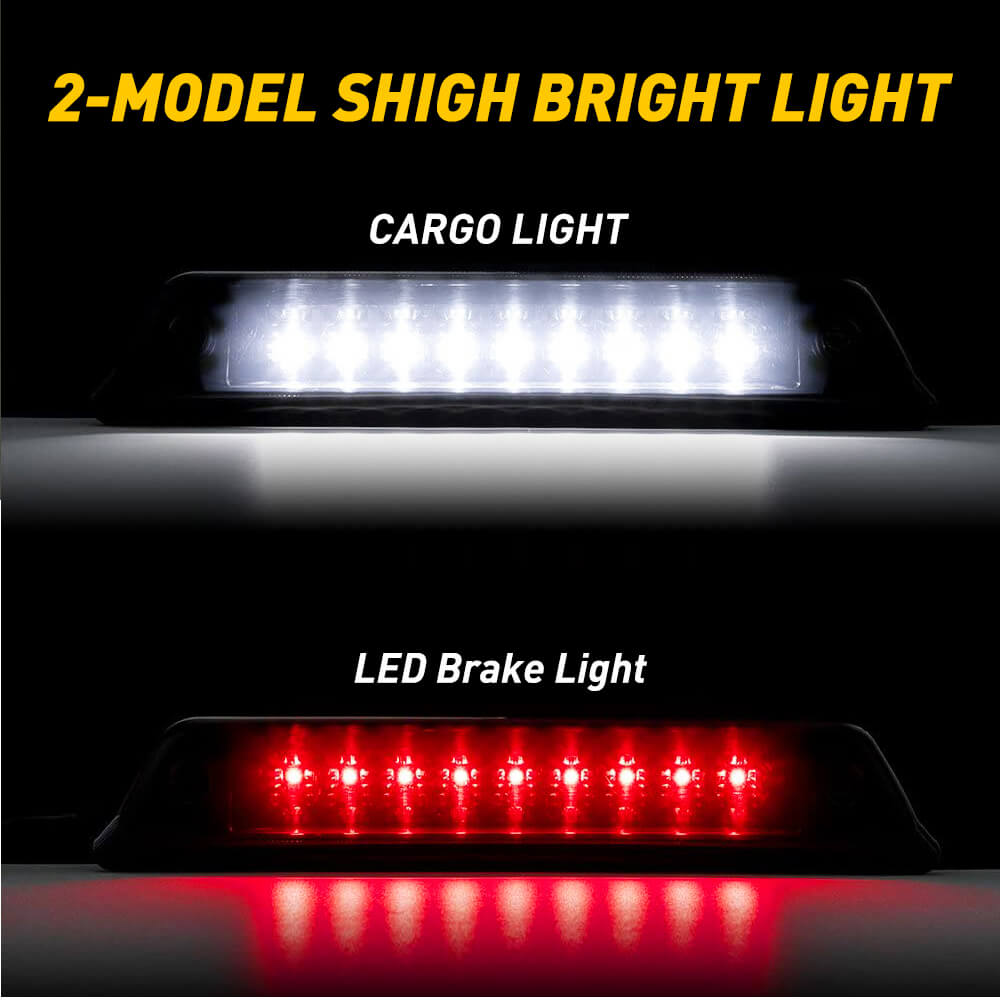 2009-2014 Ford F150 Full LED Third Brake Light with Smoked Shell - High Visibility Replacement for Pickup Trucks, Perfect for Night Driving & Off-Road Adventures