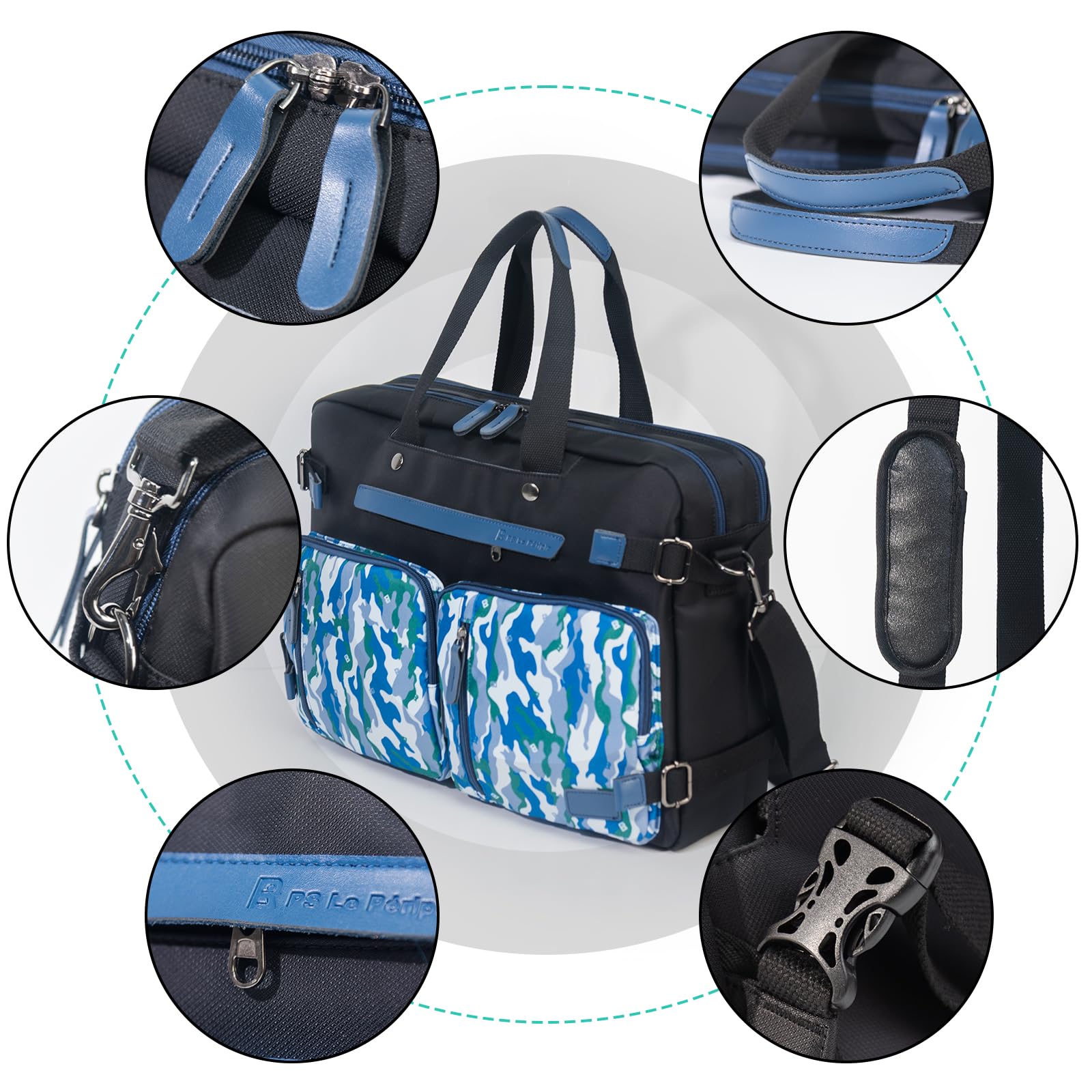 3 in 1 Laptop Backpack for Men - 17.3 Inch Business Computer Bag & Work Briefcase - Water Resistant Titan Sea - Perfect for Office, Travel & College Commute