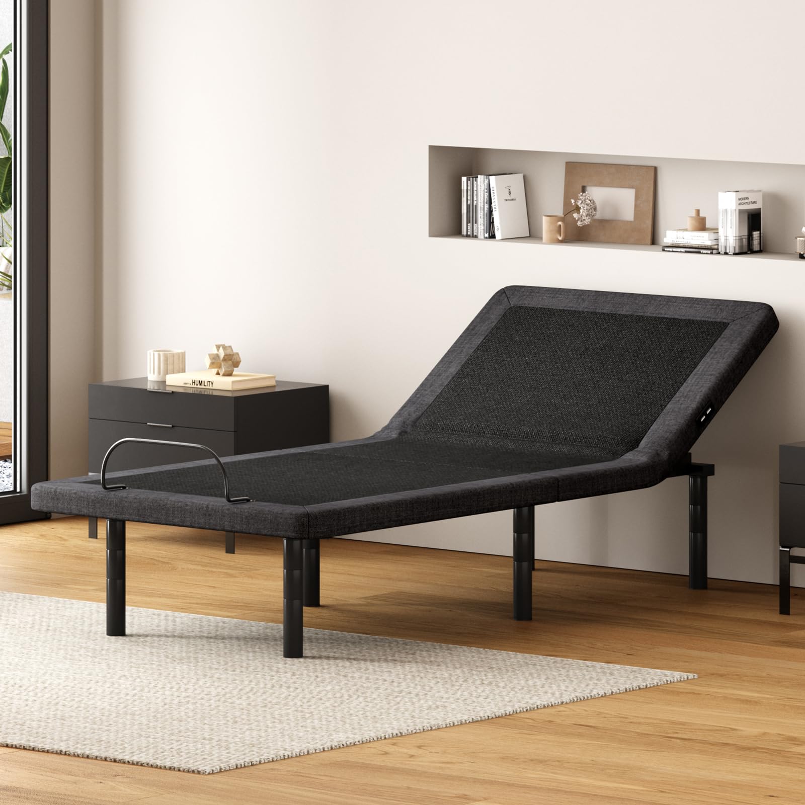 Soges Adjustable Bed Base Electric Twin XL Size - Quiet Durable Motor, Easy Assembly, USB Ports, Nightlight, Head/Foot Incline, Remote Control - Perfect for Home, Hospital, and Elderly Care Comfort