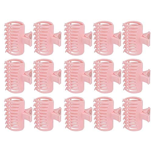 15Pcs Hot Roller Clips - Electric Heated Roller Claws for Hair Curling & Styling - Replacement Hairdressing Tools for Sectioning & Styling (Pink) - Perfect for Salon, Home Use & DIY Hairstyles