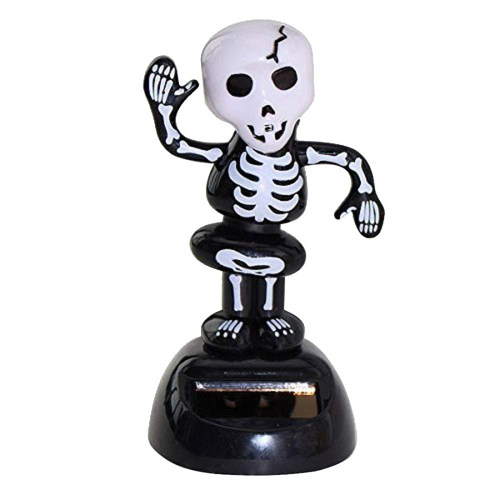 BESTOYARD Solar Powered Car Ornament - Creative Skull Doll Shaking Head Design, Cartoon Car Decoration for Kids & Adults, Perfect Gift for Halloween Party Supplies, Ideal for Car Interior Jewelry and Home Decor