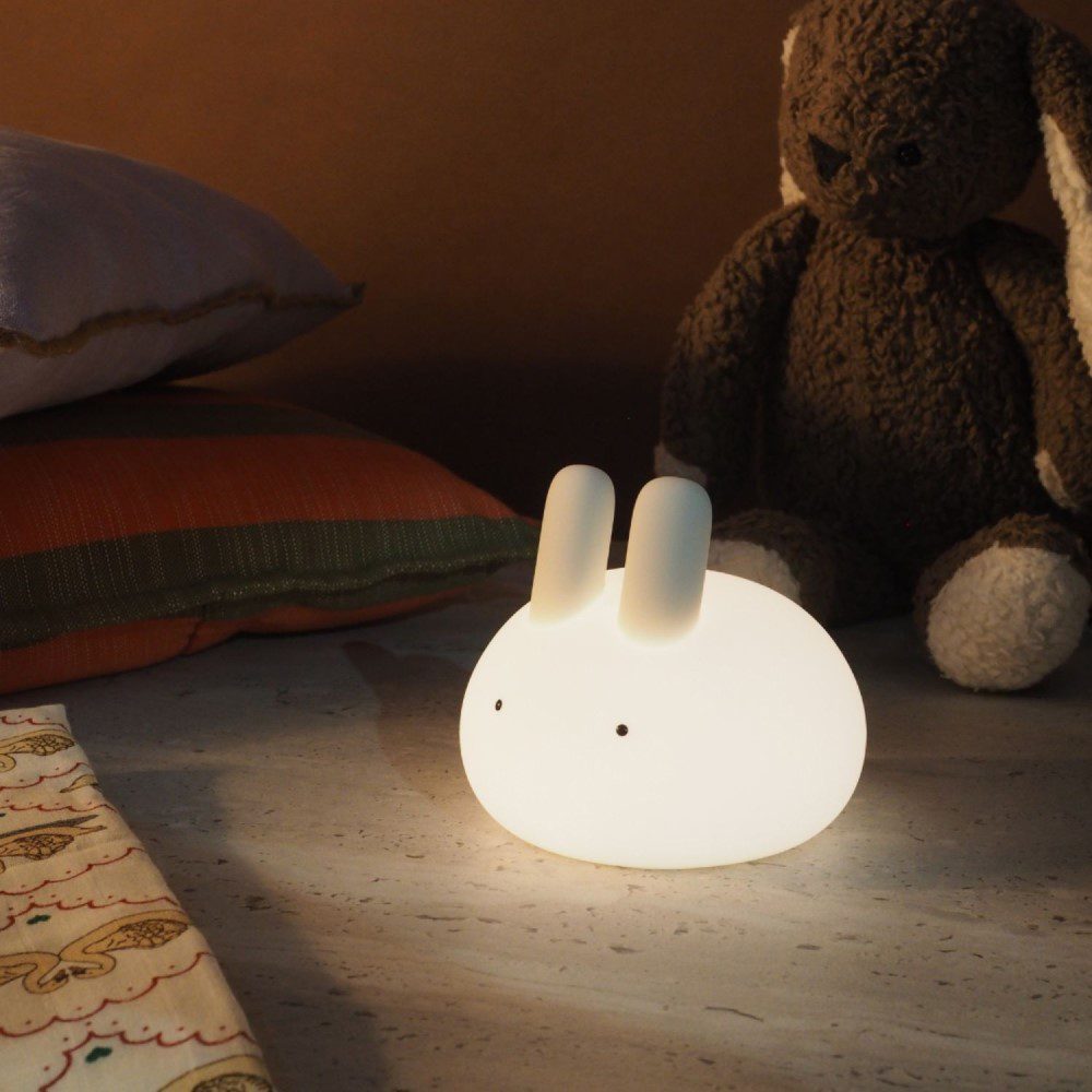 DESIGNSTUFF White Lapin Rabbit Night Light - Cute Nursery Lamp for Kids Room, Bedside Table, Baby Shower Gift & Cozy Bedroom Decor