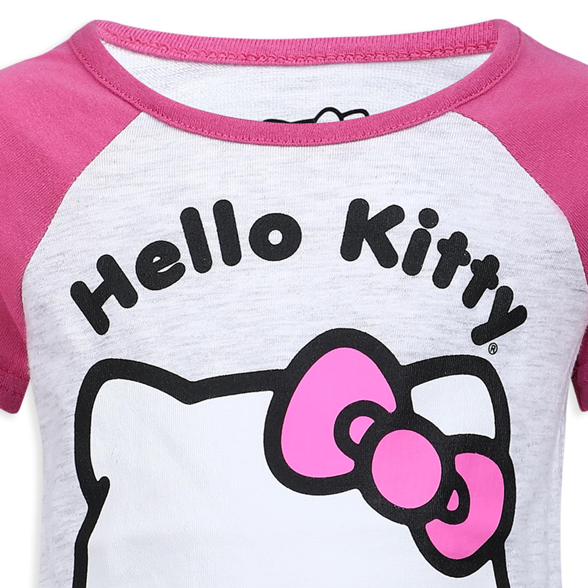 Hello Kitty Girls T-Shirt and Shorts Set - Cute Pink Outfit for Infant, Toddler & Kids (1-8 Years) - Perfect for Playdates, Birthday Parties & Summer Activities