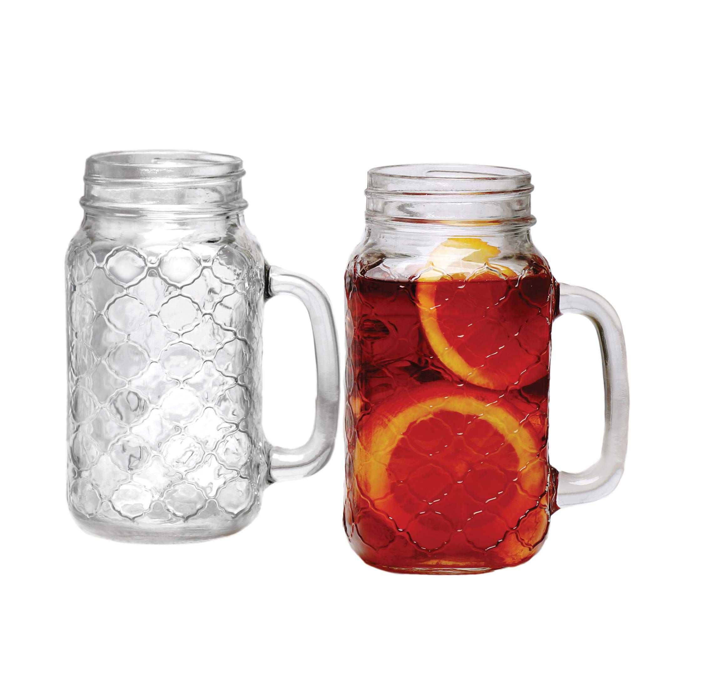 4-Pack 24oz Mason Jar Mugs with Glass Handles - Rustic Drinking Glasses for Iced Coffee, Lemonade & Smoothies - Perfect for Home, Parties & Outdoor Gatherings