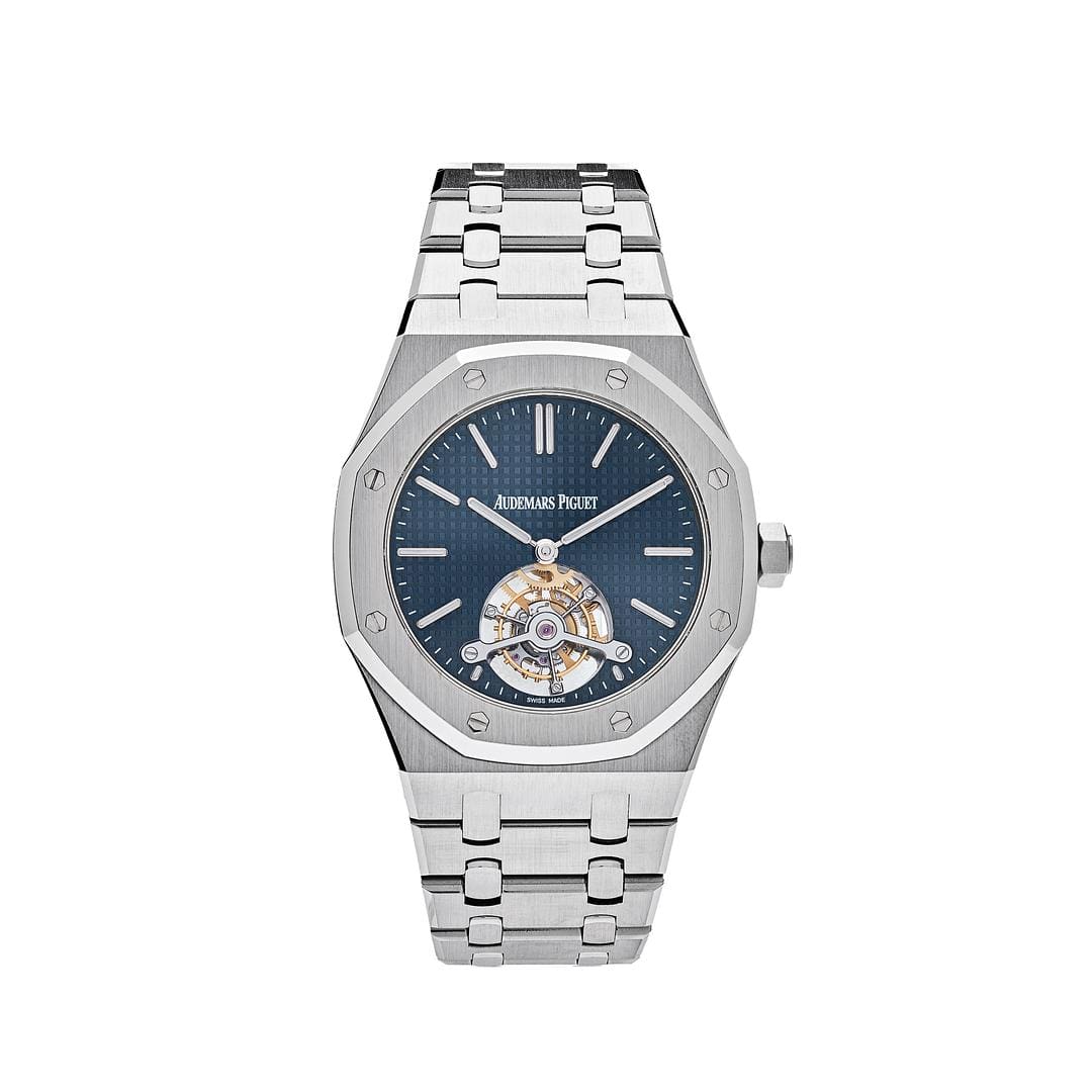 Audemars Piguet Royal Oak 26510ST.OO.1220ST.01 Tourbillon Ultra-Thin Steel Watch with Blue Dial - Luxury Dress Watch for Business & Formal Occasions