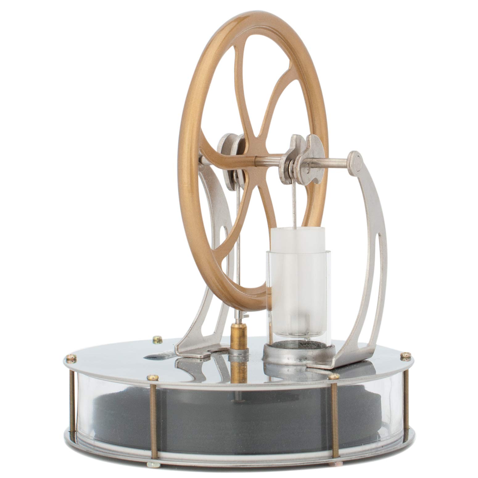 DJuiinoStar Classic Low Temperature Stirling Engine Model DLTD-303 - Unique Coffee Timer, Educational Steam Engine Toy, Perfect Gift for Engineers & Collectors - Great for Science Experiments, Office Decor & STEM Learning