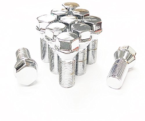 Chrome Short Head Lug Bolts 12x1.5 for BMW & Mini Cooper - 17mm Hex, 26mm Shank - Perfect for Classic Car Wheel Replacement