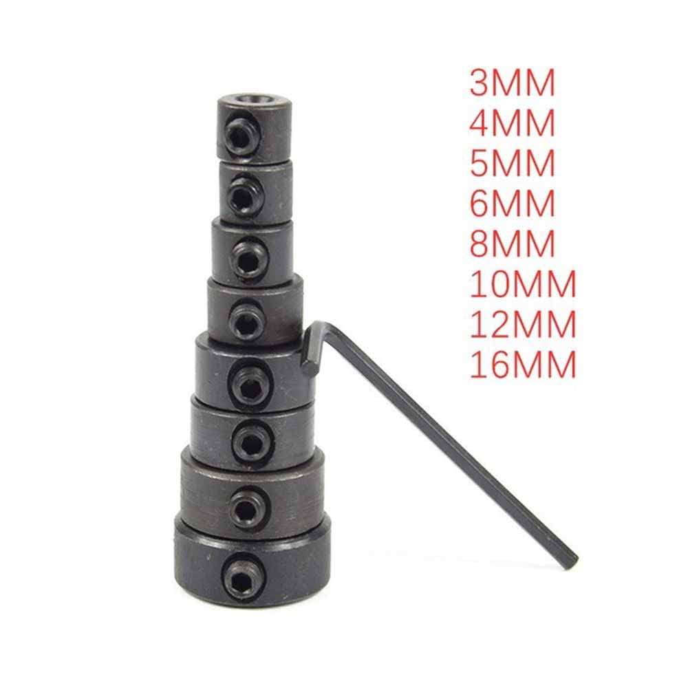 9PCS Small Wrench Drill Depth Stop Ring Set (3-16mm) - Precision Woodworking Drill Bit Limiter for Professional & DIY Projects - Perfect for Cabinet Making, Furniture Assembly & Wood Crafts