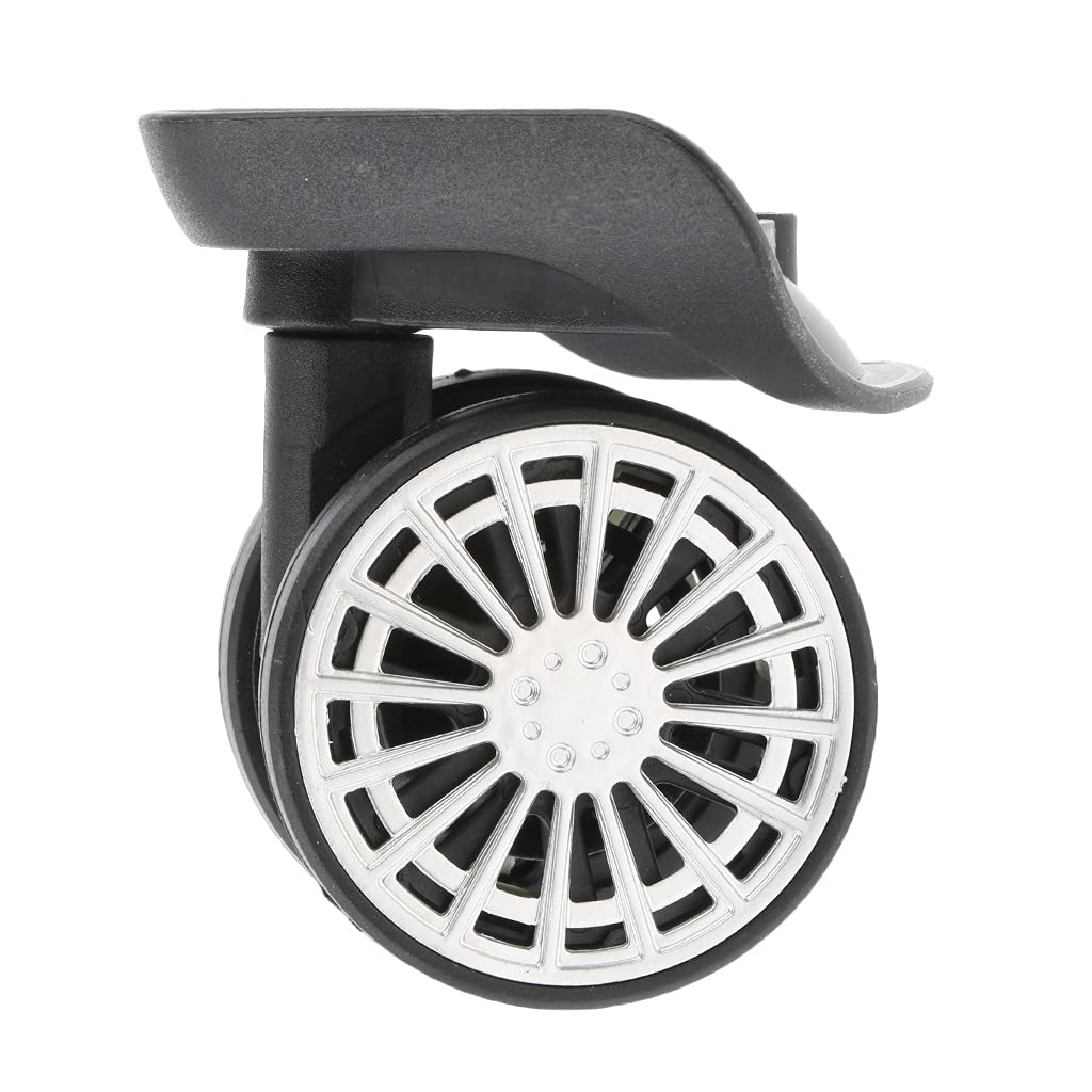 WSSBK 4-Piece Replacement Swivel Silent Luggage Wheels - Universal Trolley Suitcase Casters (Black) | Easy Installation | Perfect for Travel, Business Trips & Airport Use