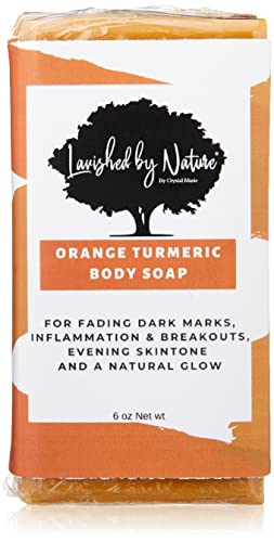 Organic Orange Turmeric Body Soap Bar - Natural Glow & Exfoliating Skin Care for Men & Women - Perfect for Dry Skin, Acne Treatment & Daily Cleansing Routine