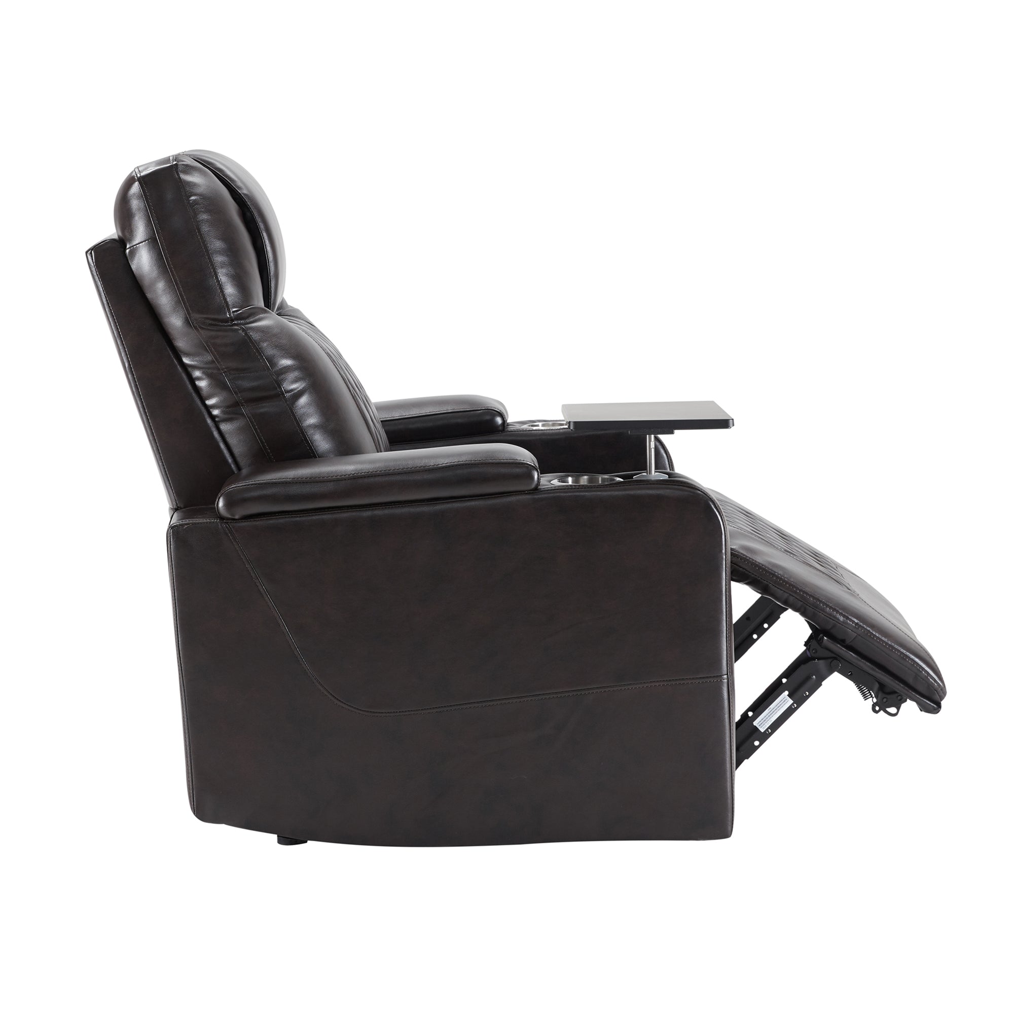 Power Motion Recliner Chair with USB Charging Port, Hidden Arm Storage, 2 Cup Holders & 360° Swivel Tray Table - Black - Perfect for Living Room, Home Theater & Office Relaxation