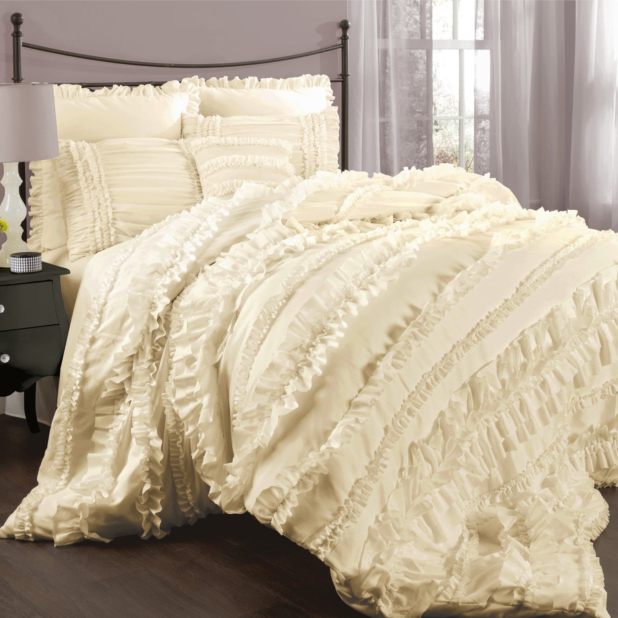 Belle 4-Piece Comforter Set - Queen Size Bedding with Duvet Cover, Pillow Shams & Sheet Set - Soft Microfiber Luxury Bedroom Decor for Cozy Nights & Guest Room Setup