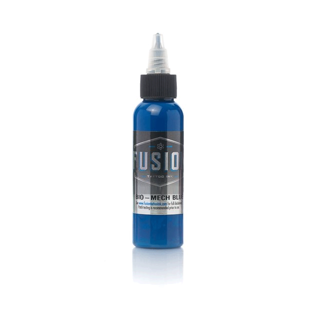Bio Mech Blue Fusion Ink - 1 oz Premium Tattoo Ink for Professional Artists | Ideal for Tattooing, Body Art & Permanent Makeup