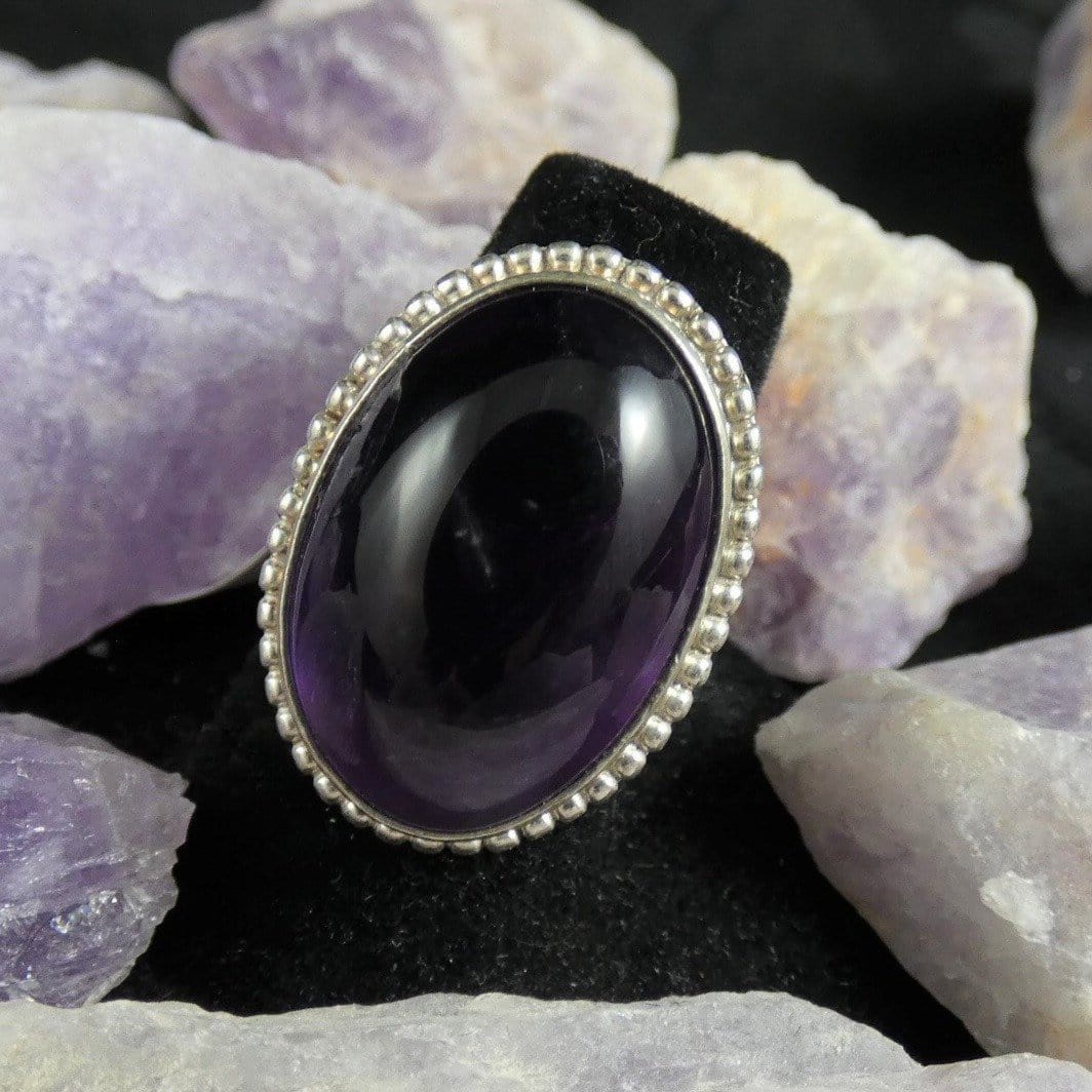 Natural Amethyst Sterling Silver Ring for Women Size 7 - Elegant Purple Gemstone Jewelry for Everyday Wear & Special Occasions