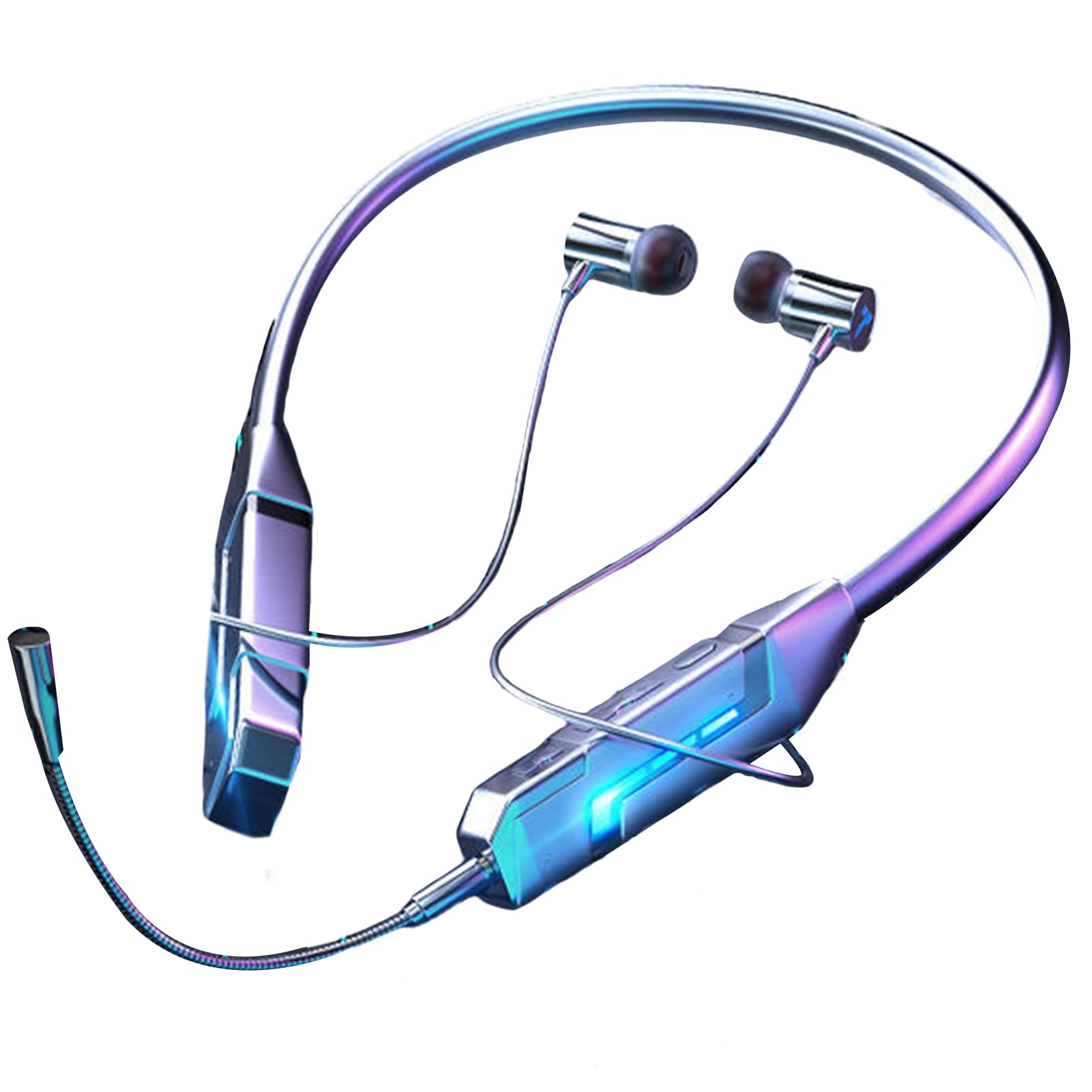 Wireless Bluetooth Headphones with TF Card Slot, HiFi 5.2 Sports Neckband Earphones for Gaming, Long Battery Life, Black - Perfect for Running, Workouts & Mobile Gaming