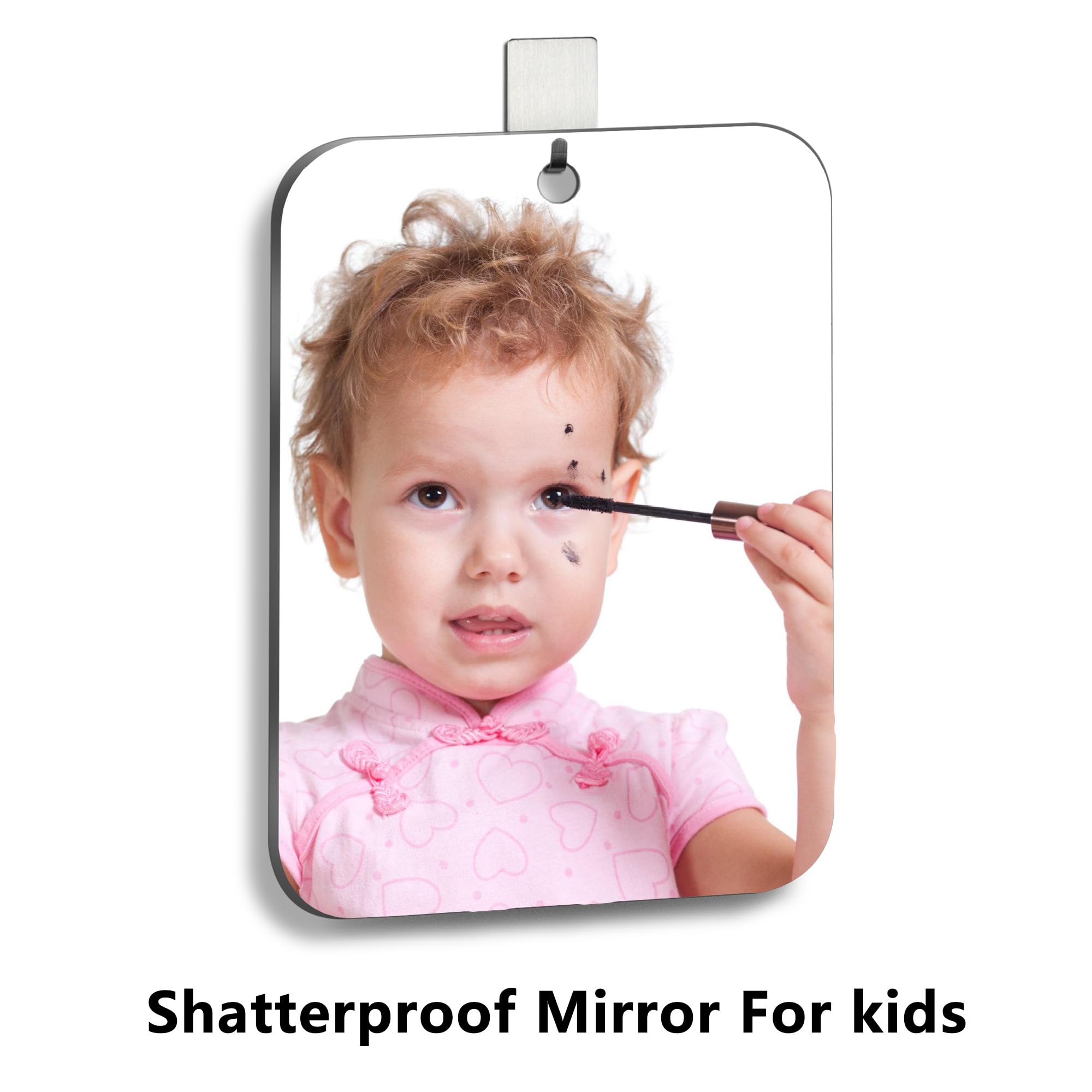 Fogless Shower Mirror for Shaving - 6x8 Inch Anti-Fog Bathroom Mirror, Unbreakable Plastic Wall Mounted Mirror for Shower, Locker & Travel - Perfect for Camping, Gym & Home Bathroom Use
