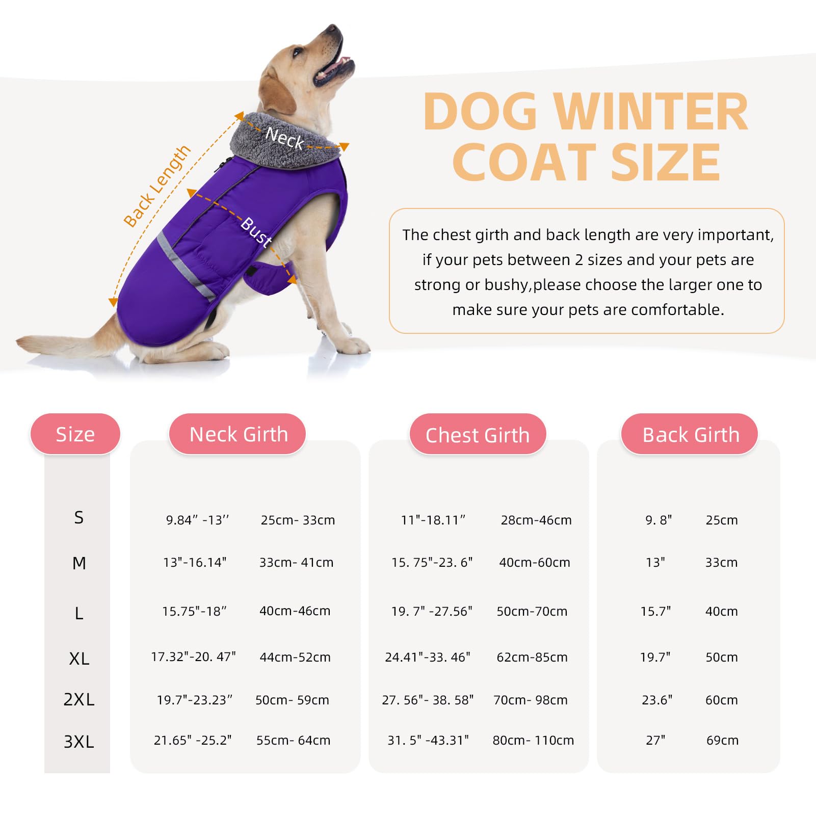 **Doglay Waterproof Dog Winter Coat - Thick Fleece Lined, Reflective, Warm Jacket for Small Medium Large Dogs - Cold Weather & Snow Protection for Outdoor Adventures**