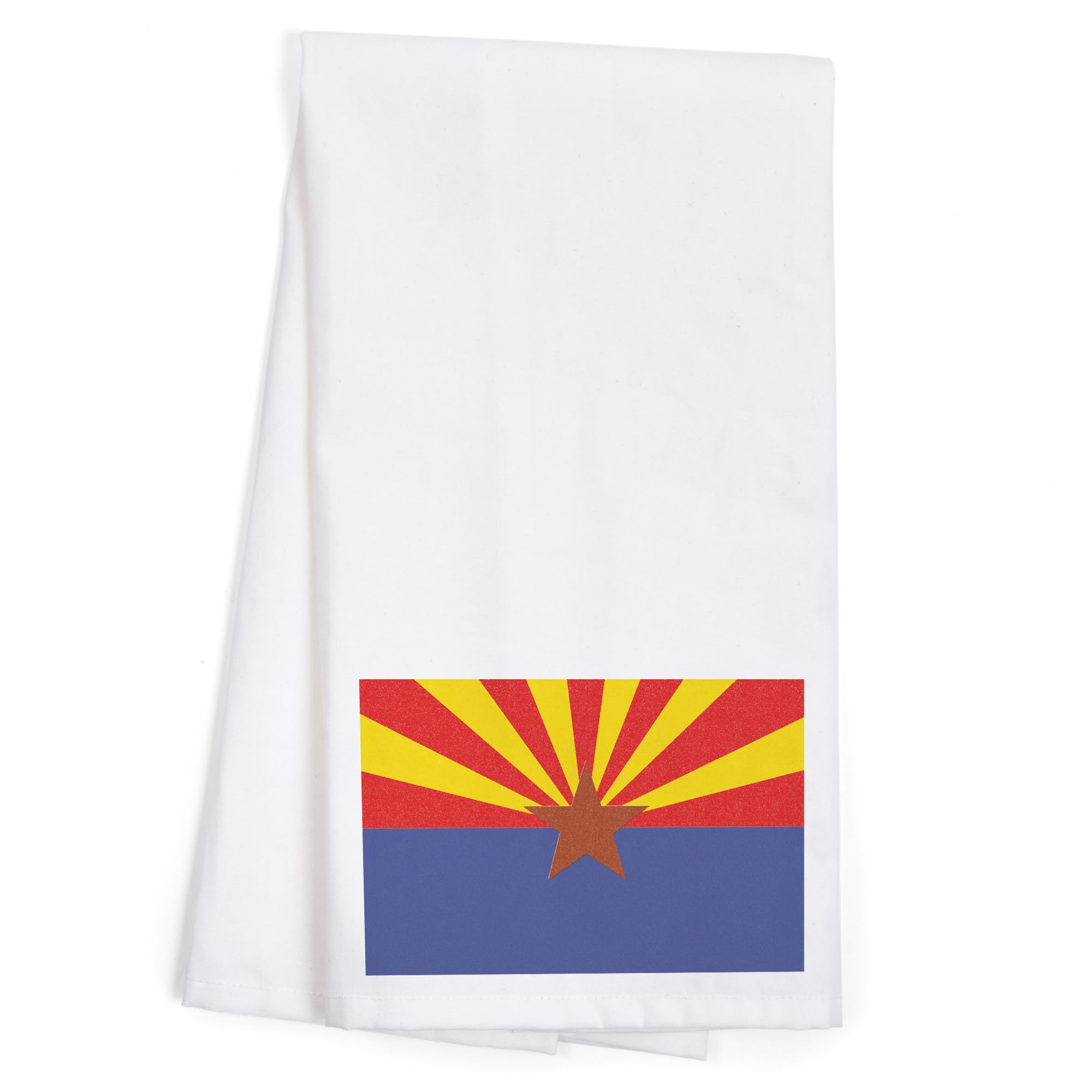 Arizona State Flag Letterpress Tea Towel - 100% Cotton Decorative Hand Towel for Kitchen, Home, and Gifts | Perfect for Dish Drying, Decor, and Housewarming Presents
