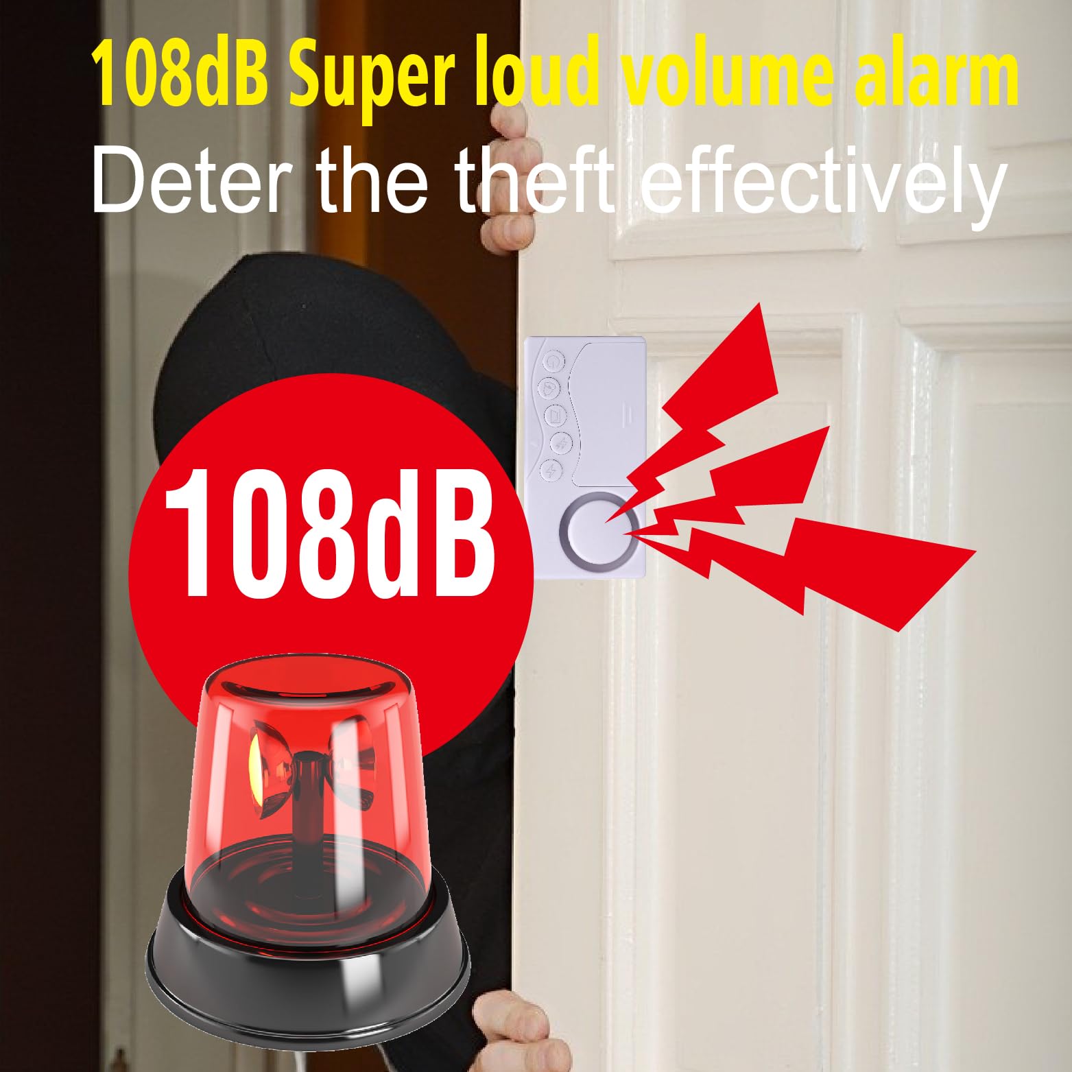Freezer Door Alarm with Delay - Home Security & Child Safety Sensor for Fridge, Garage & Windows | Dementia & Alzheimer Care Alert | Prevent Accidental Opening & Unauthorized Entry | Ideal for Kitchens, Basements & Elderly Homes