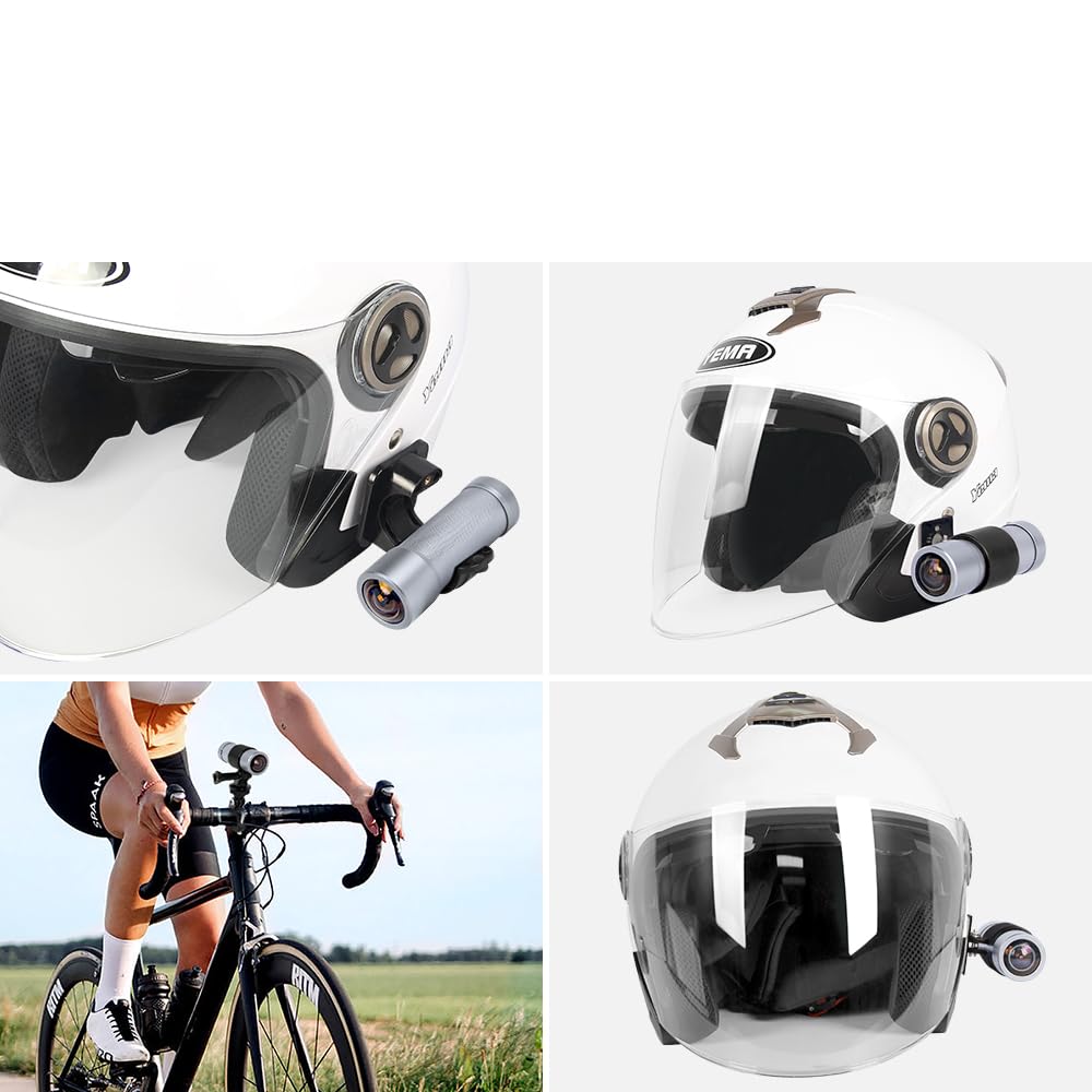 VSYSTO 170° Wide Angle 4K Bike Motorcycle Helmet Camera - WiFi Waterproof Action Camera with Night Vision, G-Sensor & Loop Recording - Perfect for Cycling, Motorcycling, Adventure Sports & Vlogging