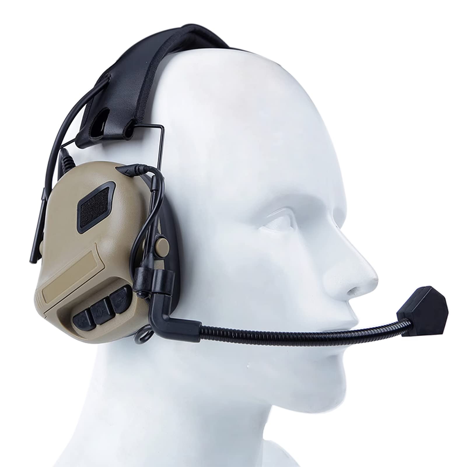 Military Headset with Microphone - Retractable Gaming & Hunting Headphones for Walkie Talkie Radios (No Noise Cancelling) - Ideal for Tactical Operations, Airsoft, and Outdoor Adventures