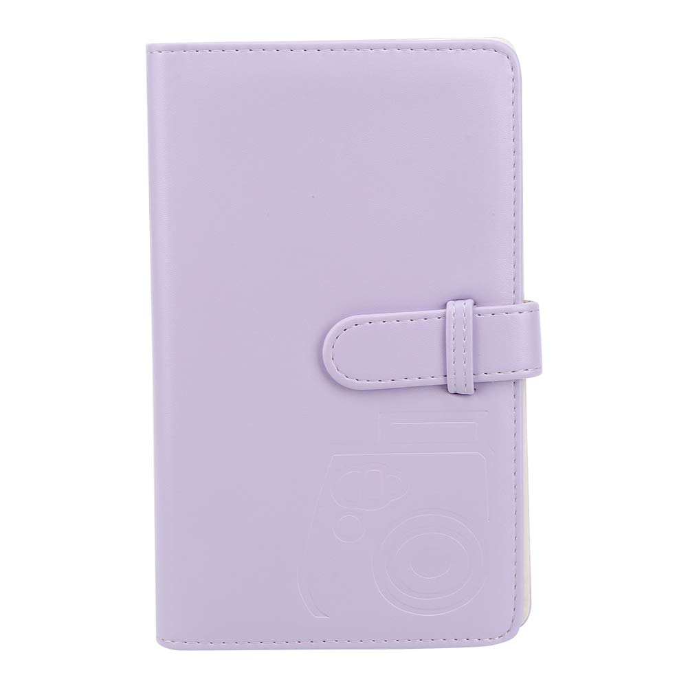 3in1 PU Leather Photo Album with 96 Pockets - Compatible with Mini11/8/9/7s/25/70/90 Camera - Perfect for Storing Photos, Movie Tickets, Bank Cards & Collectibles (Purple) | Great for Travel Memories, Gift Giving & Home Organization