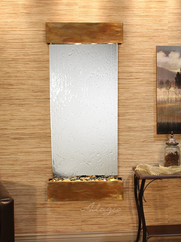 Adagio Inspiration Falls Square Rustic Copper Silver Mirror IFS1040 - Vintage Home Decor for Living Room, Bedroom & Entryway