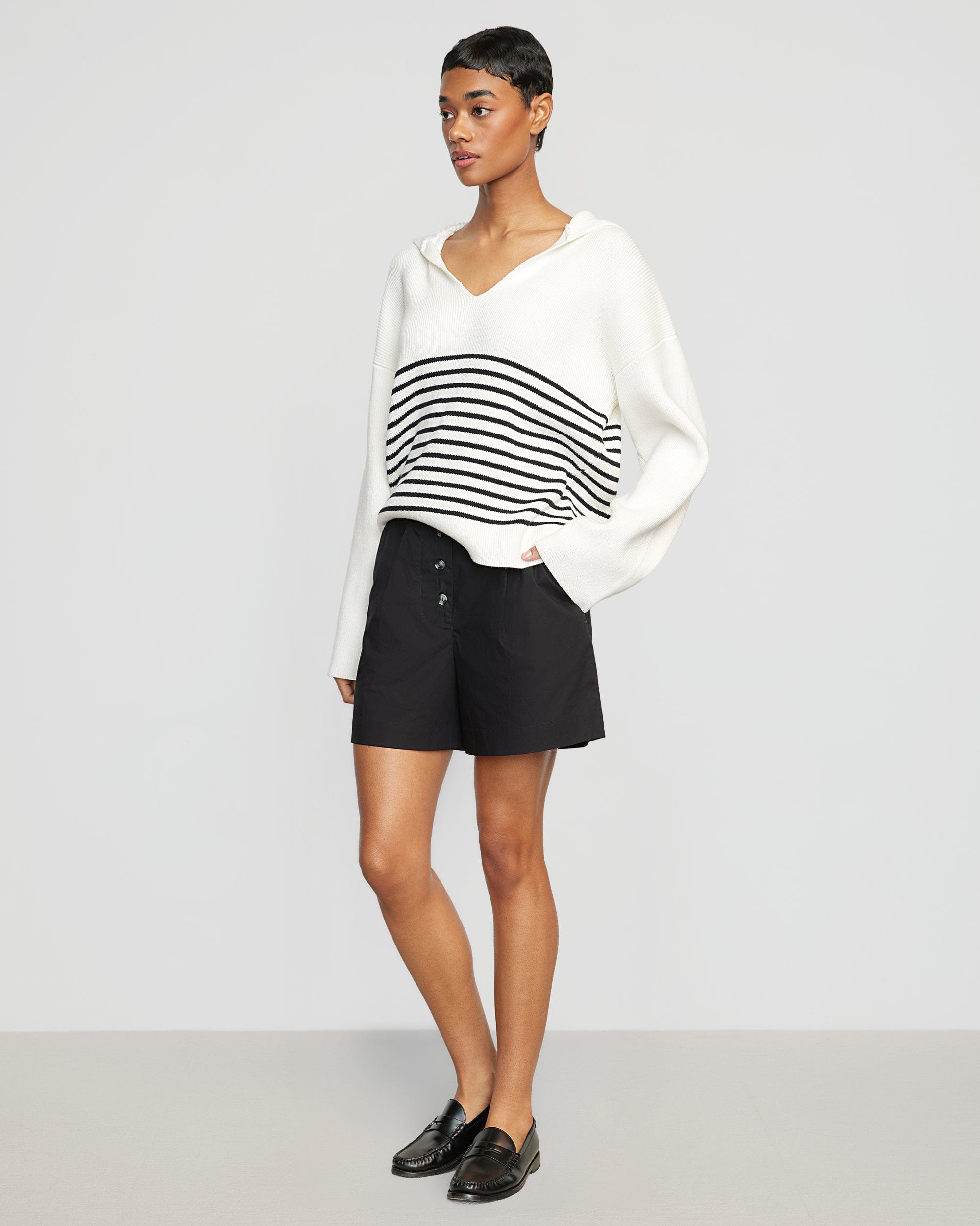 Fable Tailored Button Shorts for Women - High Waist Casual Summer Shorts with Pockets | Perfect for Beach, Travel & Everyday Wear
