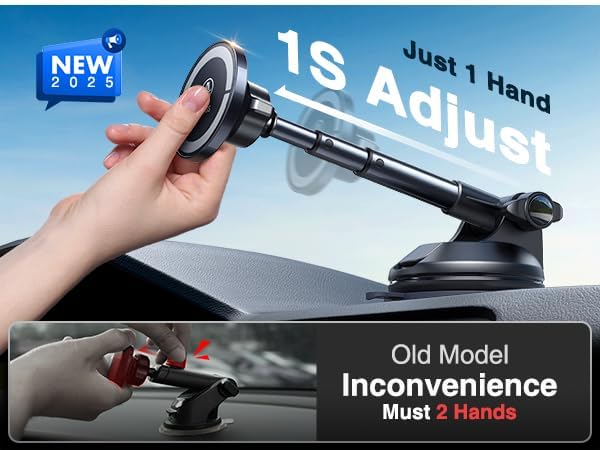 VANMASS Ultra Strong Magnetic Car Phone Holder Mount - 2025 Upgraded MagSafe Compatible for iPhone 16/15/14/13/12/11 & Android Phones - Dashboard, Windshield & Vent Car Mount - Perfect for Driving, Navigation & Hands-Free Calls