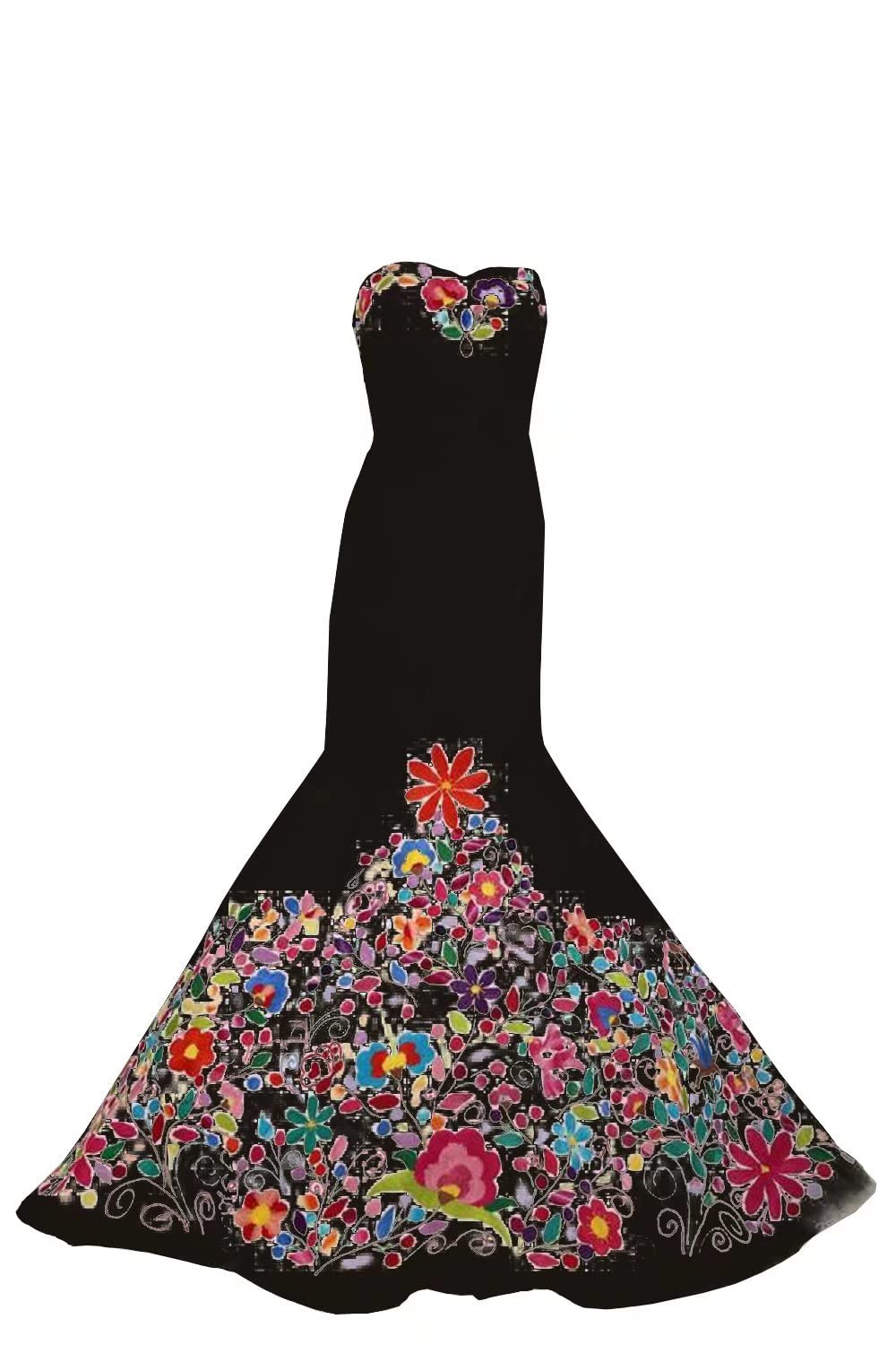 Vintage Floral Embroidered Ball Gown Mermaid Quinceanera Dress for Sweet 15 Prom Party - Elegant Formal Evening Gown for Teen Girls 2023 | Perfect for Quinceañera Celebrations, Prom Nights, and Special Occasions