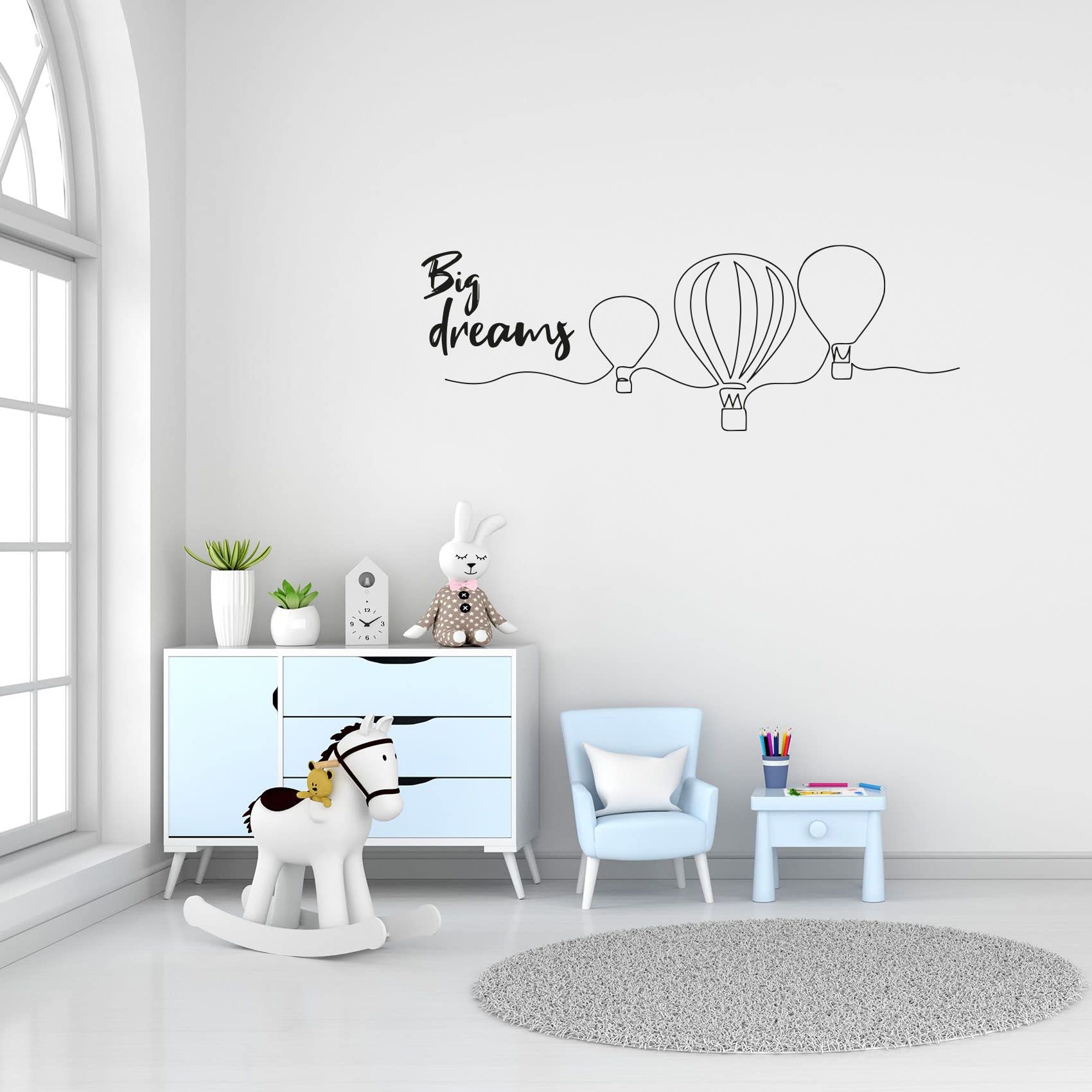 Big Dreams Hot Air Balloon Wall Decal - Inspirational Quote Vinyl Sticker for Kids Room, Nursery & Playroom Decor (6x10 inch) - Perfect for Bedrooms, Classrooms & Birthday Party Decorations