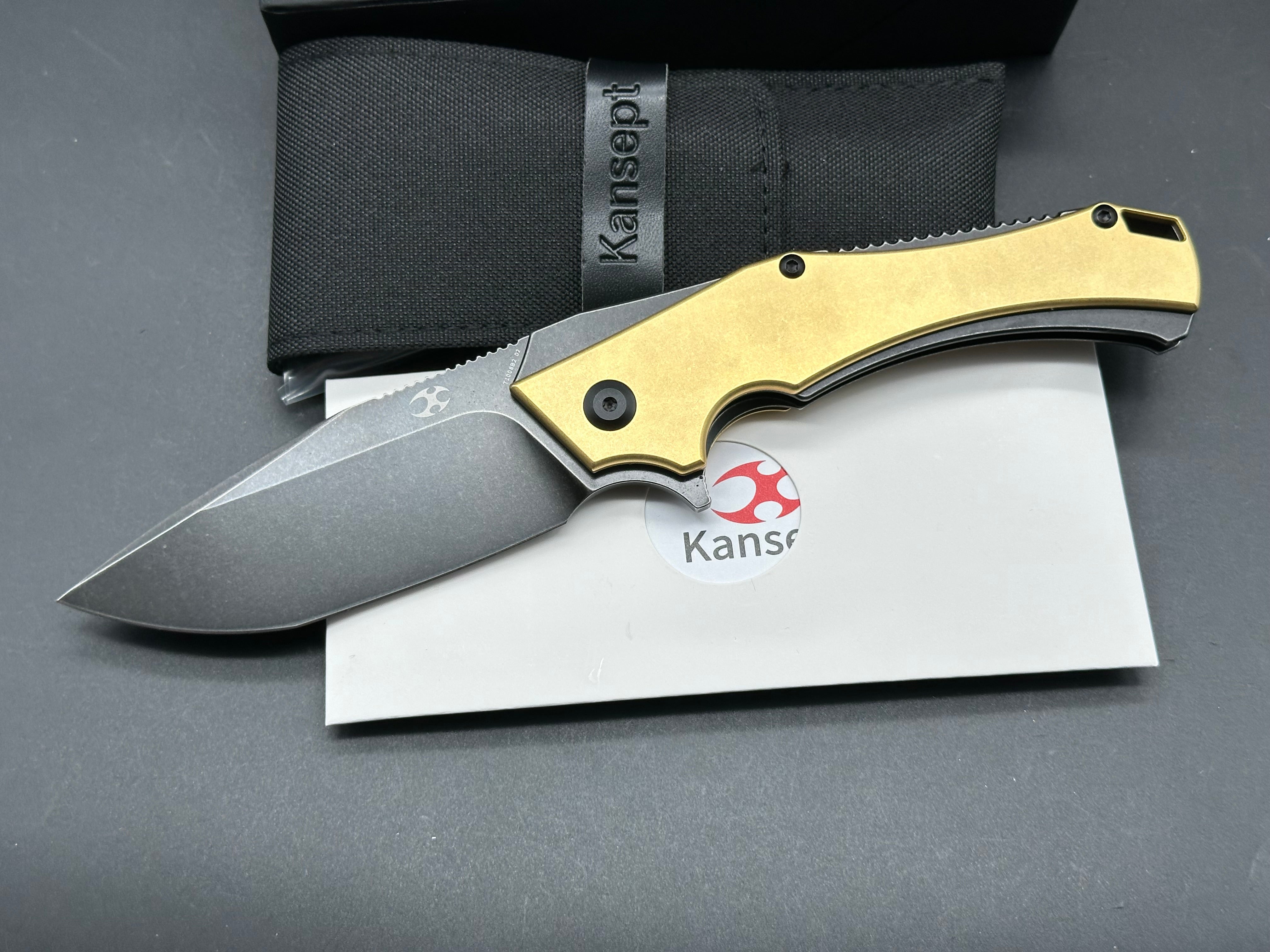Kansept Willumsen Hellx Brass Folding Knife - 3.62