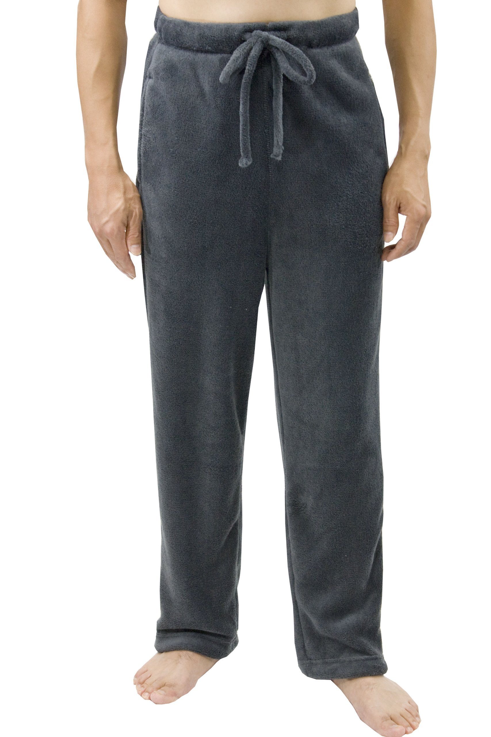 Cozy Men's Coral Fleece Pajama Pants - Soft Winter Sleepwear & Lounge Pants for Home Relaxation, Sleeping, and Cold Weather Comfort