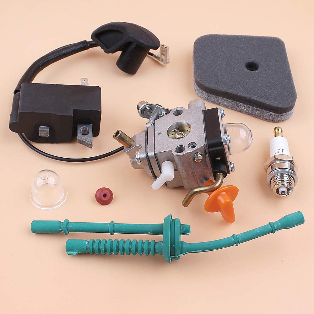 STIHL FS87 FS90 FS100 HL100 HL95 KM90 HT100 KM100 KM130 Trimmer Parts - Carburetor, Ignition Coil, Fuel Line & Air Filter Replacement Kit for Lawn Maintenance & Landscaping Tools