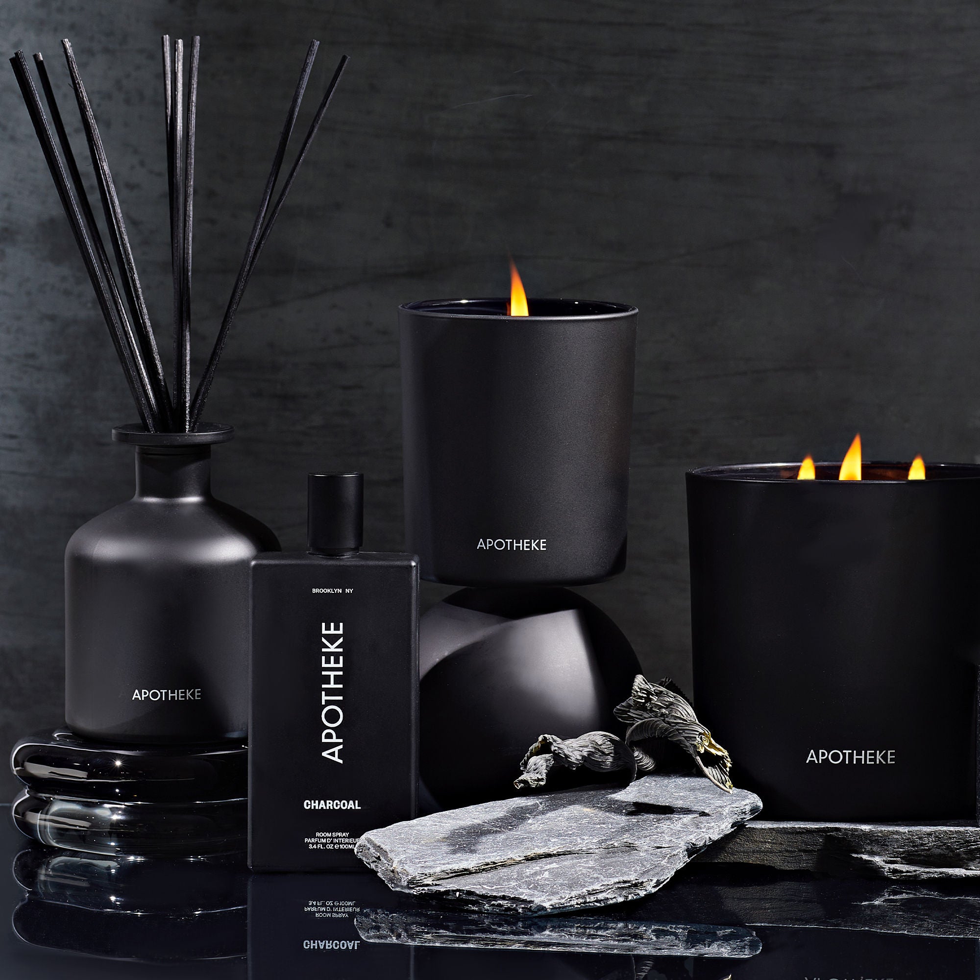 Premium Charcoal Reed Diffuser for Home - Natural Air Freshener & Odor Eliminator | Perfect for Living Room, Bedroom, Bathroom & Office