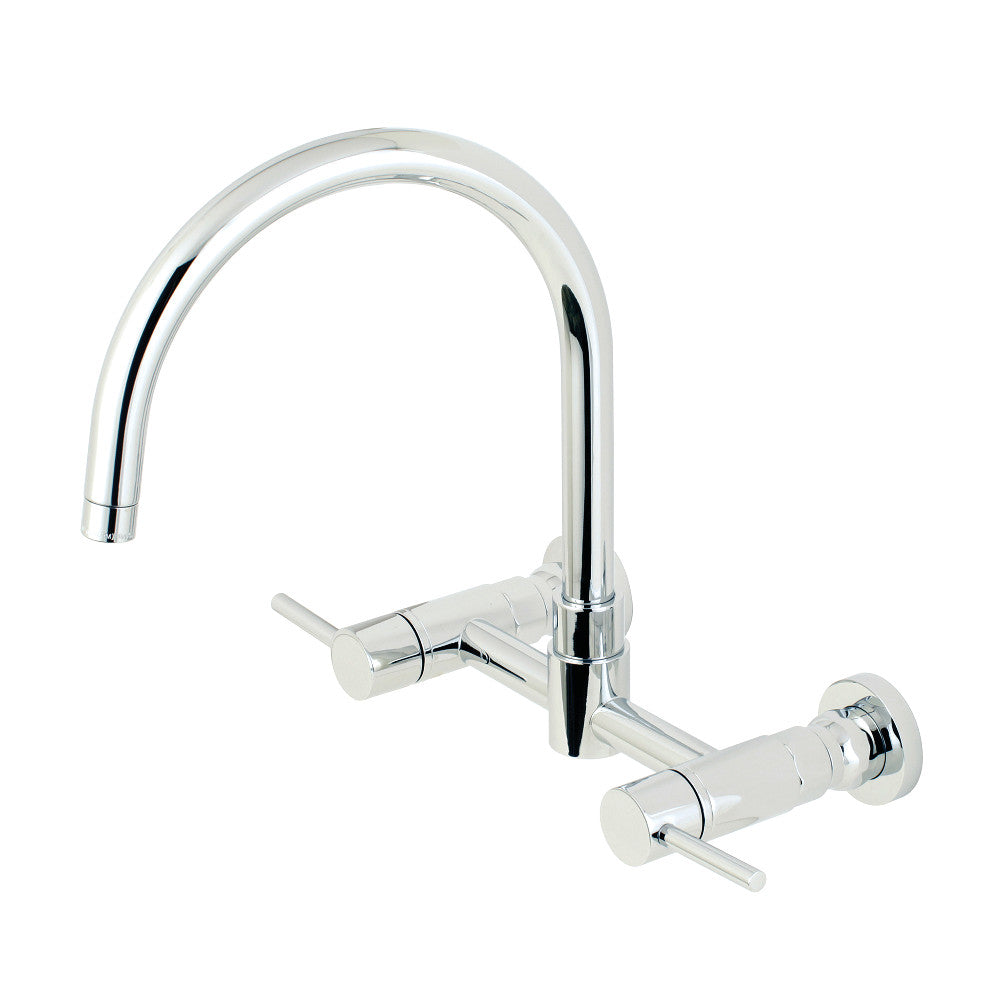 Kingston Brass Concord 8 Inch Centerset Wall Mount Kitchen Faucet - Modern Matte Black Pull-Down Sprayer for Farmhouse & Commercial Kitchens | Perfect for Small Sinks, Bars, and Laundry Rooms