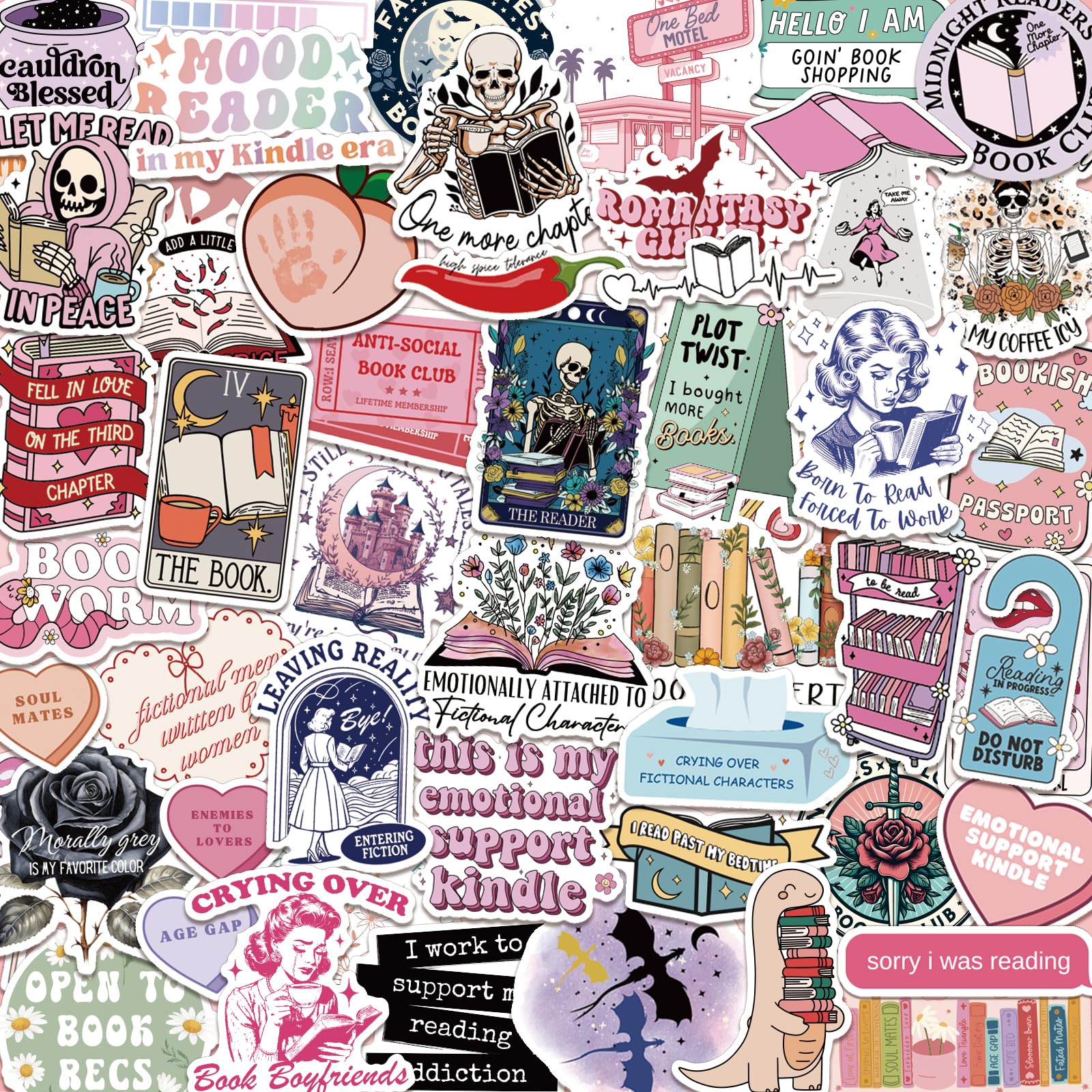 150 PCS Holographic Book Stickers for Kindle & Laptops - Waterproof Vinyl Decals for Ebook Readers, Water Bottles, Journals & Scrapbooks - Perfect for Book Lovers, Reading Enthusiasts & Booktok Fans