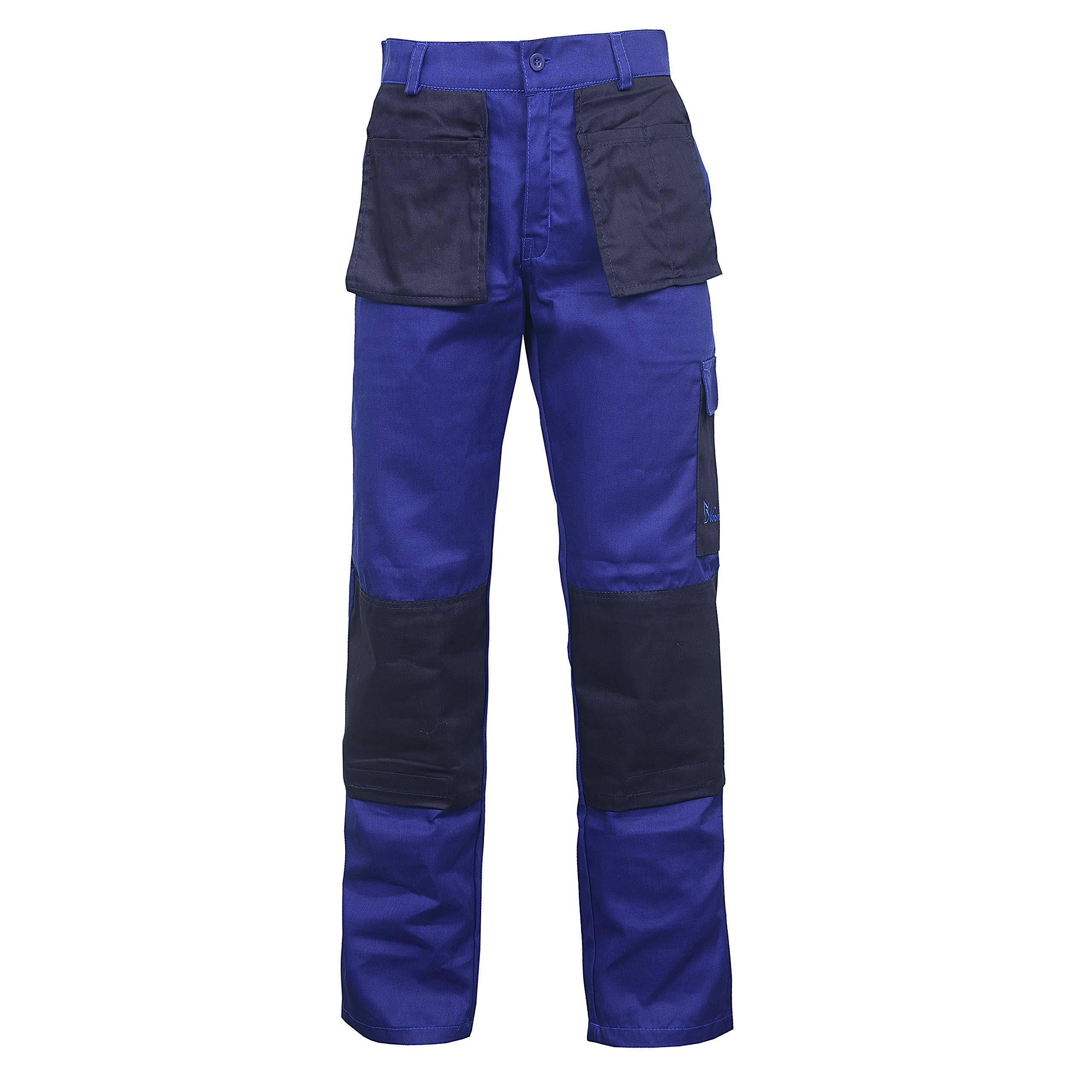 Royal Blue Men's Workwear Cargo Pants with Knee Pad Pockets - Durable Utility Trousers for Construction, Hiking & Outdoor Activities
