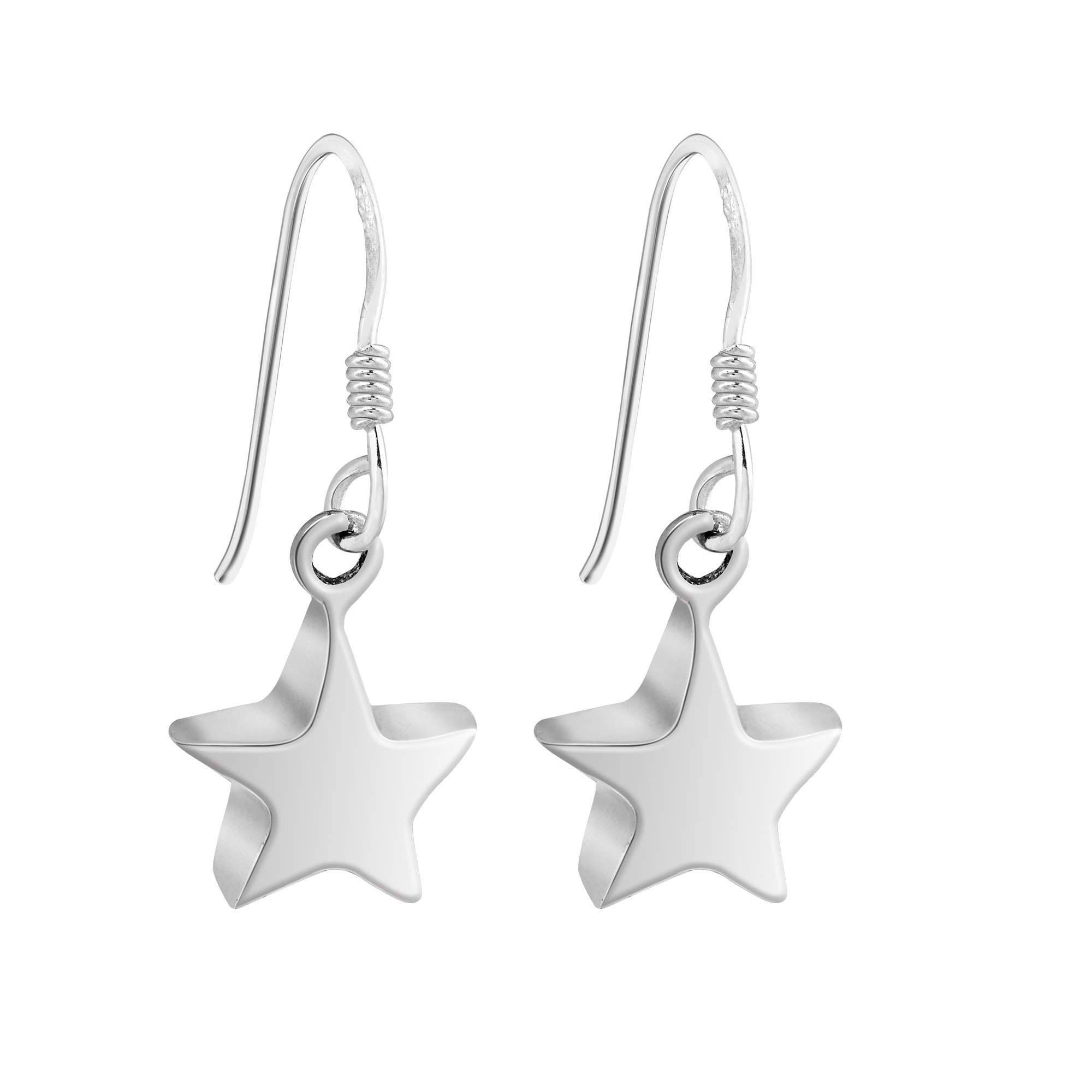 Charming Lucky Stars .925 Sterling Silver Dangle Earrings for Women - Elegant Everyday Jewelry & Perfect Gift for Birthdays, Anniversaries