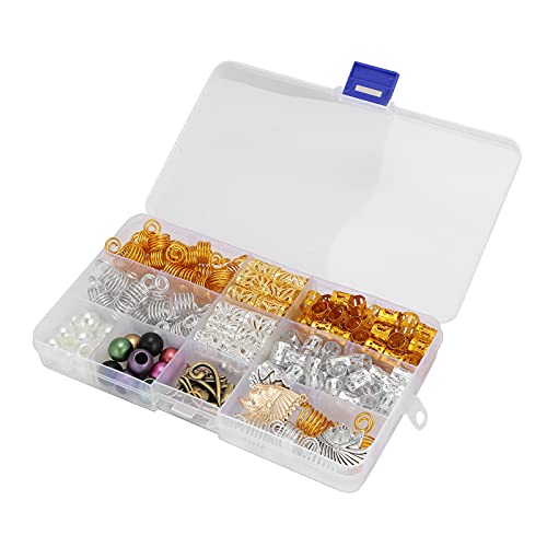 162 Pcs Beard Beads for Men - 6 Unique Shapes Hair Braiding Beads for Viking Braids, Dreadlocks & Beard Decorations - Perfect Hair Accessories Gift for Boyfriend, Husband & Cosplay