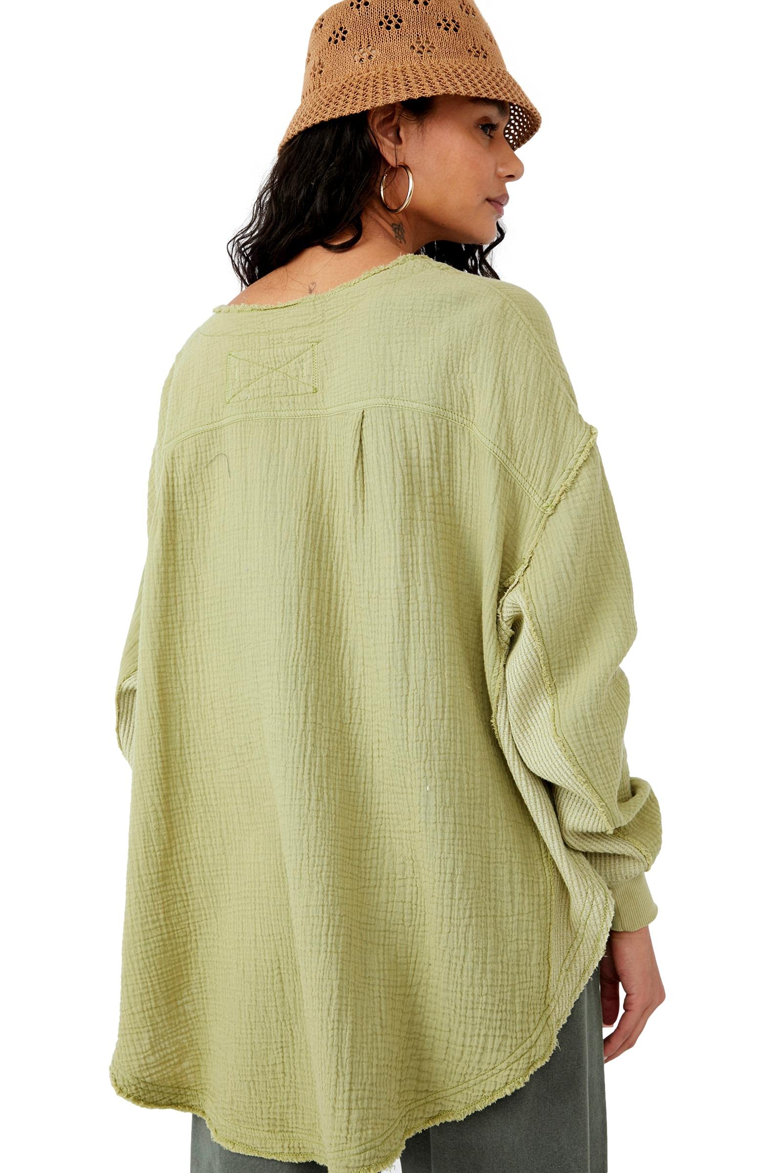 Free People Women's Palo Santo Pullover Sweater - Soft Cozy Knit Long Sleeve Casual Top (Palmeraie, Small) | Perfect for Fall Layering, Weekend Outings & Coffee Dates