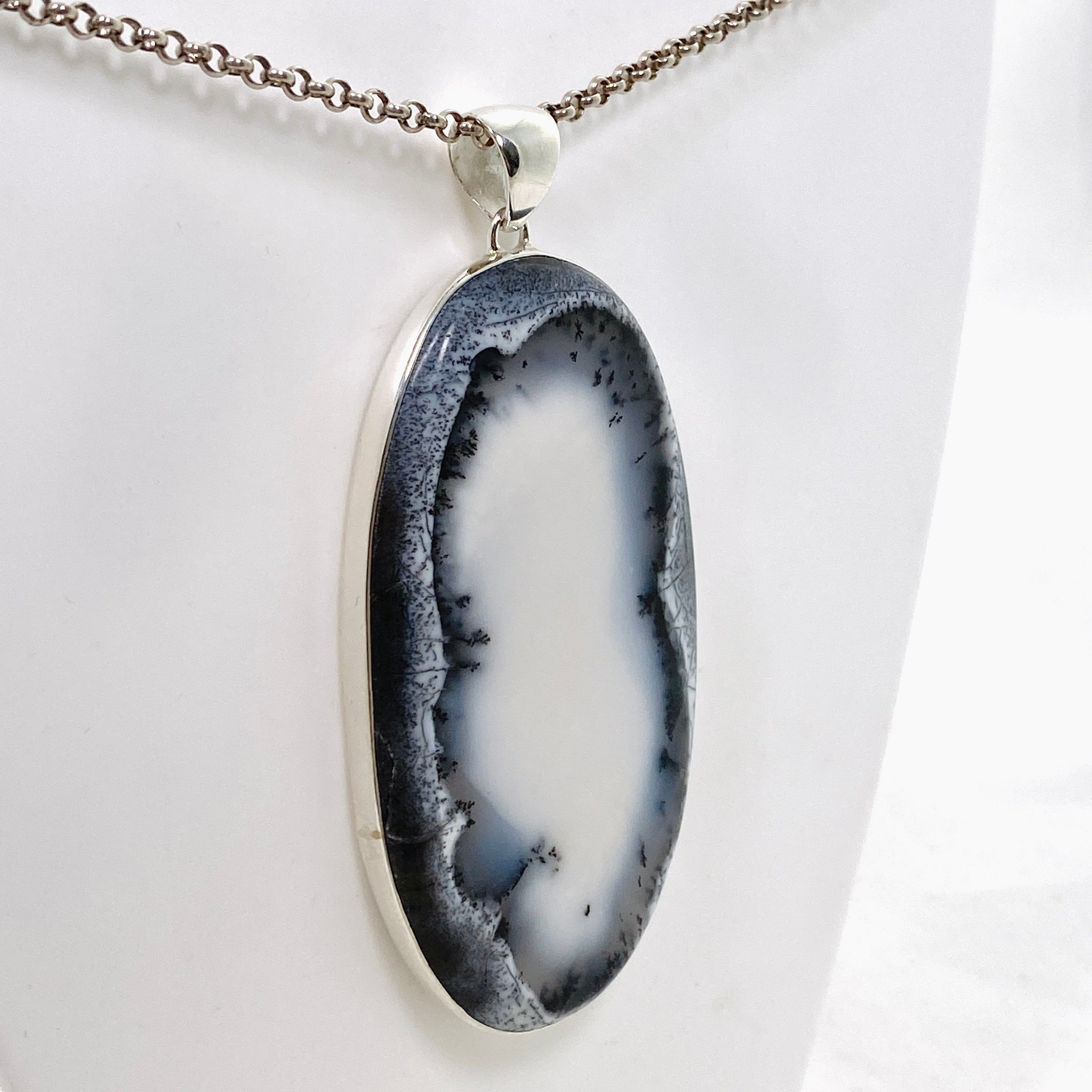 Dendritic Opal Oval Cabochon Pendant - Natural Gemstone Jewelry for Women - Perfect for Necklace Making & Gift Giving