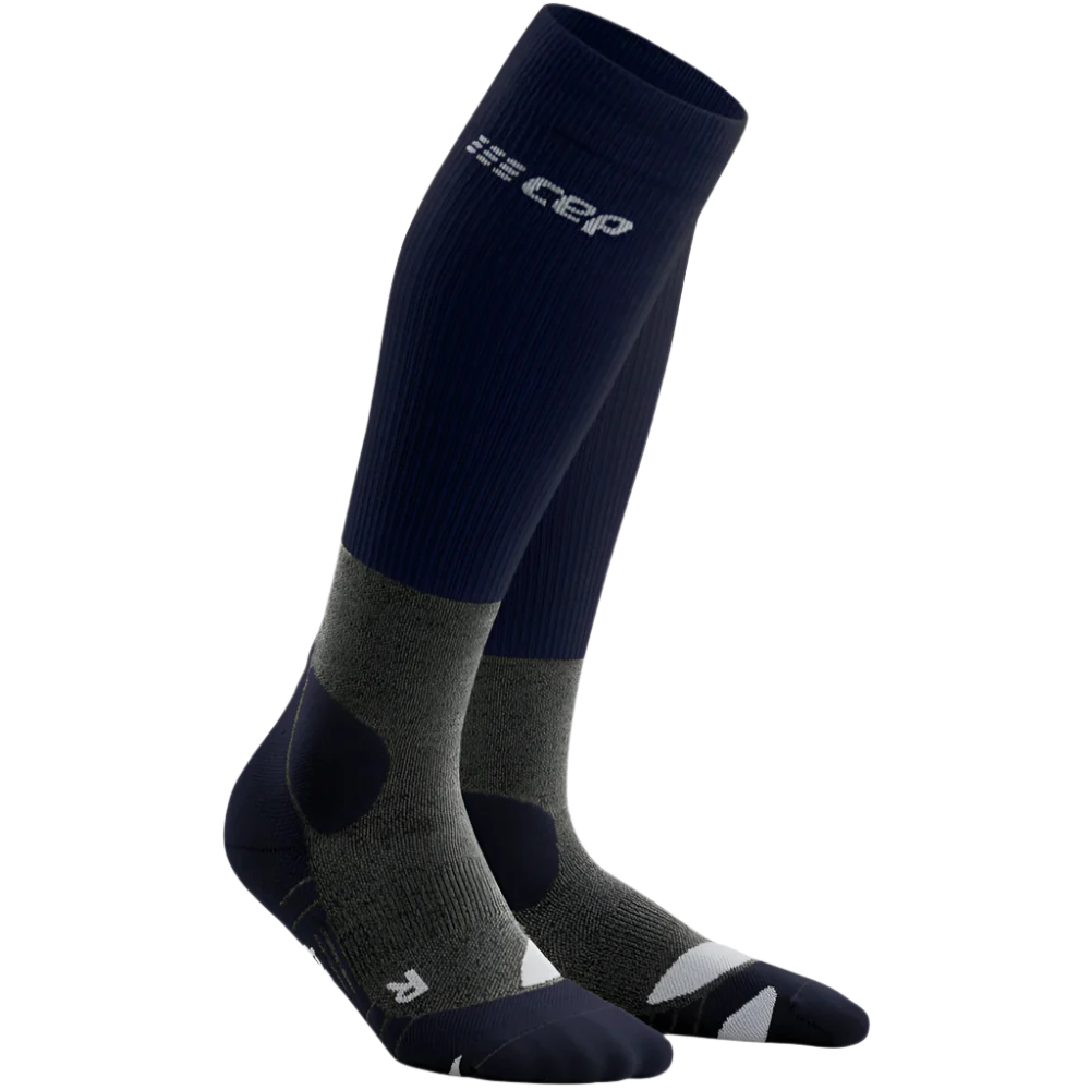 CEP Men's Hiking Merino Wool Socks - Moisture Wicking & Breathable for Outdoor Adventures (Peacoat/Grey) - Perfect for Hiking, Camping & Winter Sports